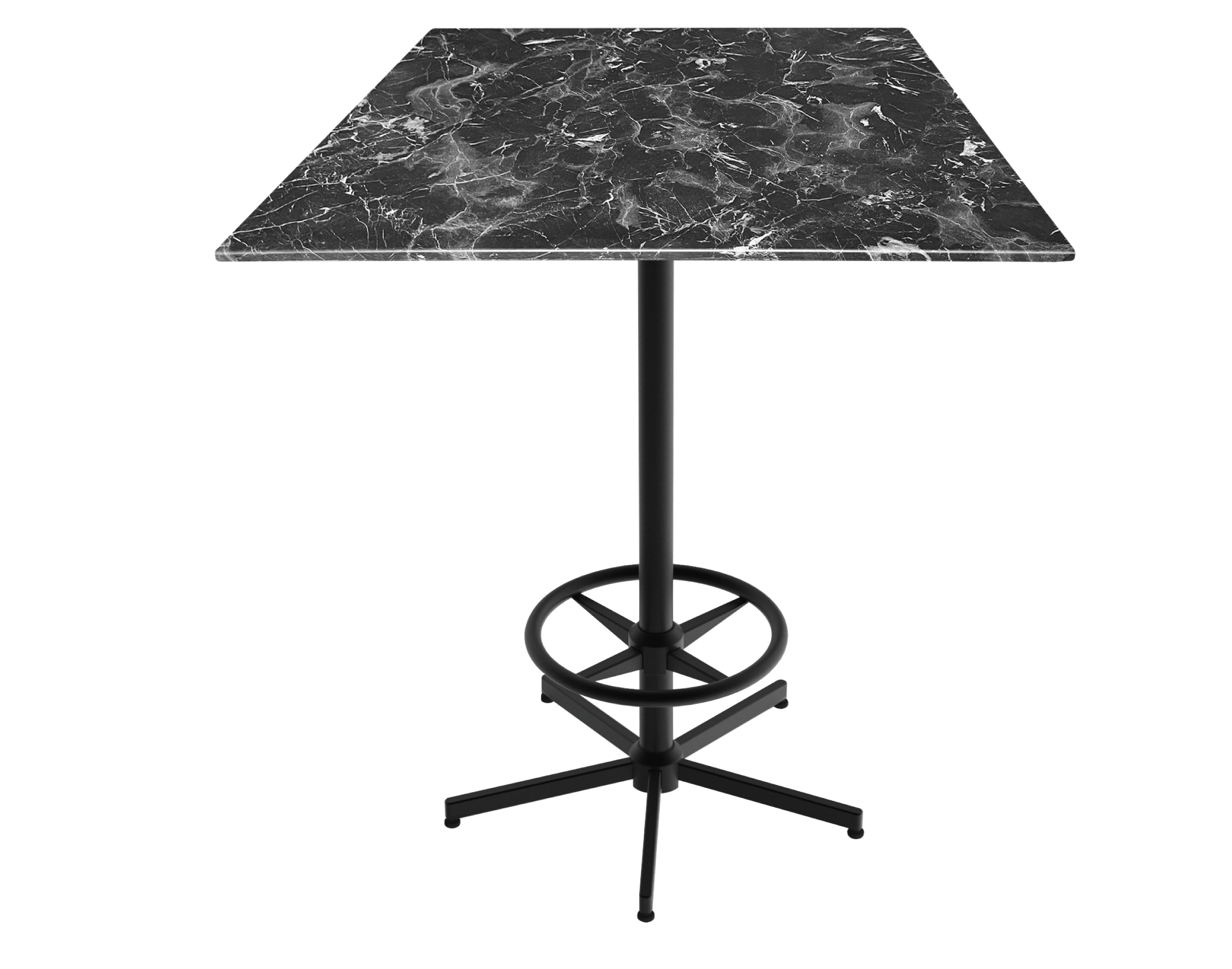 Holland Bar Stool 42-Inch Bar Height Square Patio Table - Indoor/Outdoor, Black Wrinkle Base