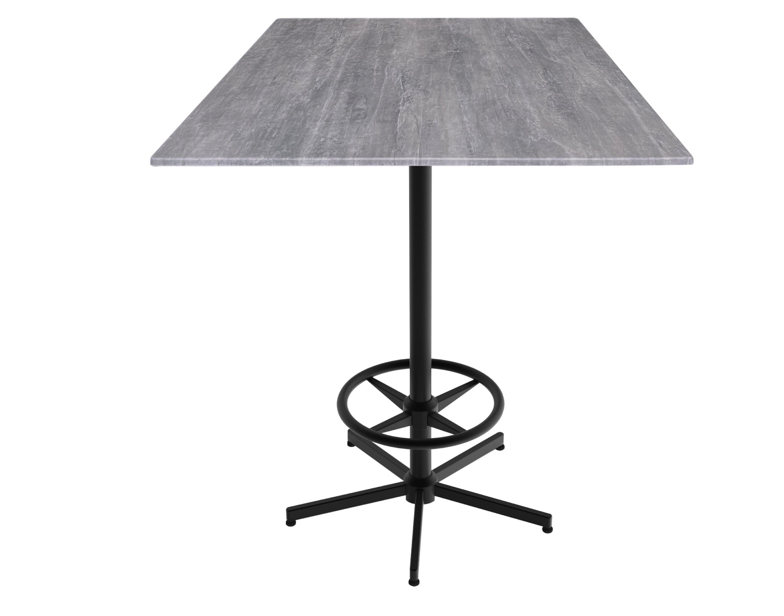 Holland Bar Stool 42-Inch Bar Height Square Patio Table - Indoor/Outdoor, Black Wrinkle Base