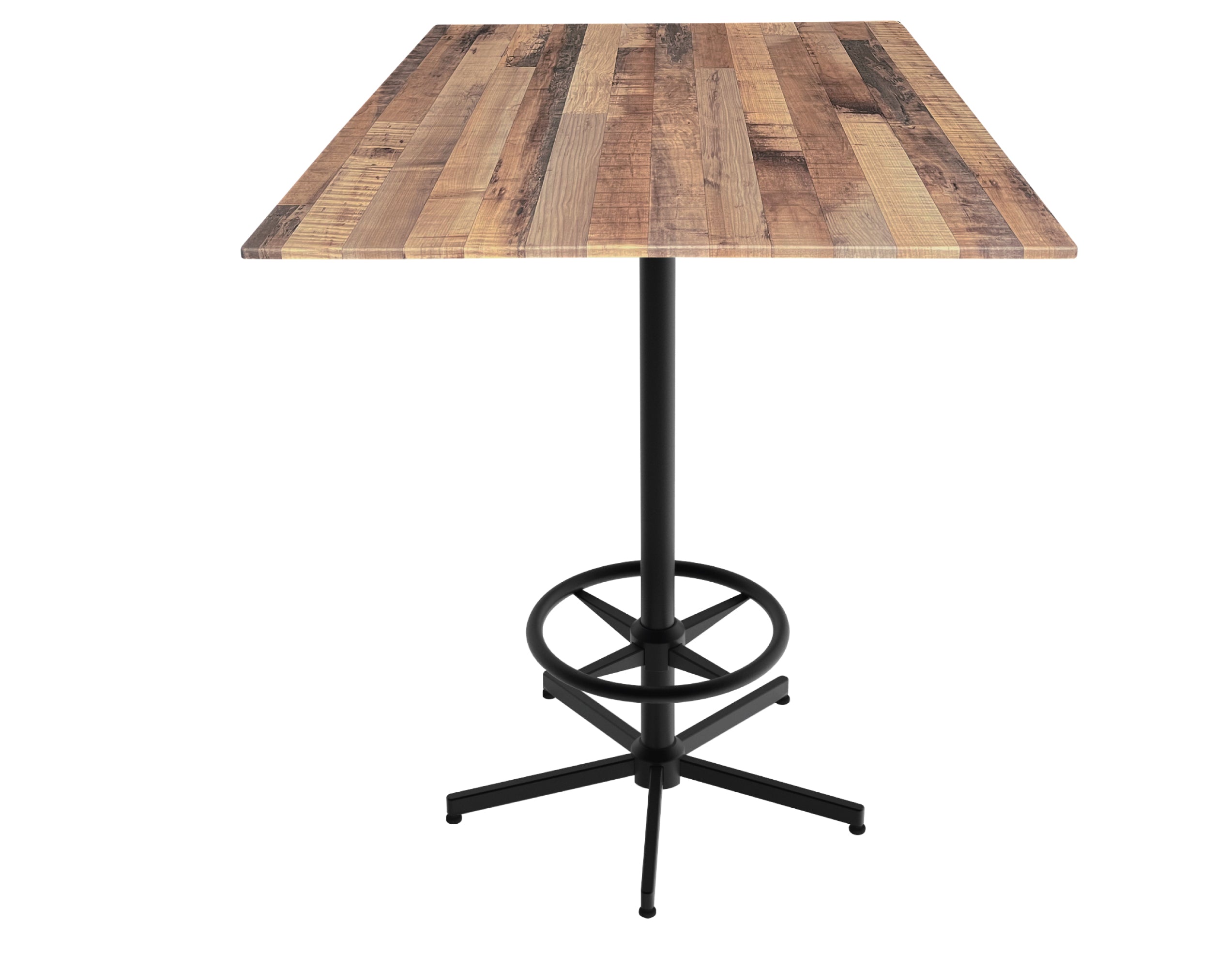 Holland Bar Stool 42-Inch Bar Height Square Patio Table - Indoor/Outdoor, Black Wrinkle Base