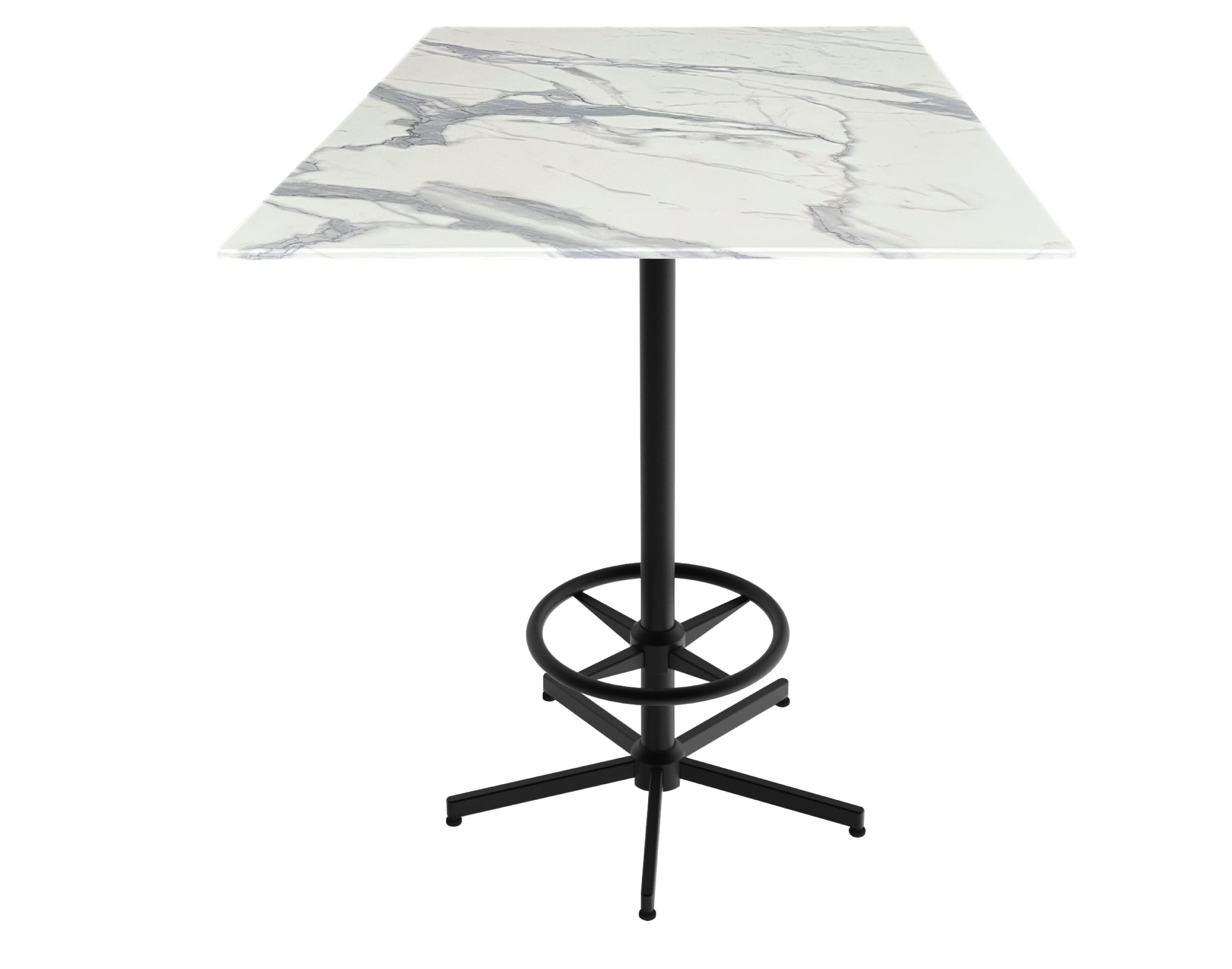 Holland Bar Stool 42-Inch Bar Height Square Patio Table - Indoor/Outdoor, Black Wrinkle Base