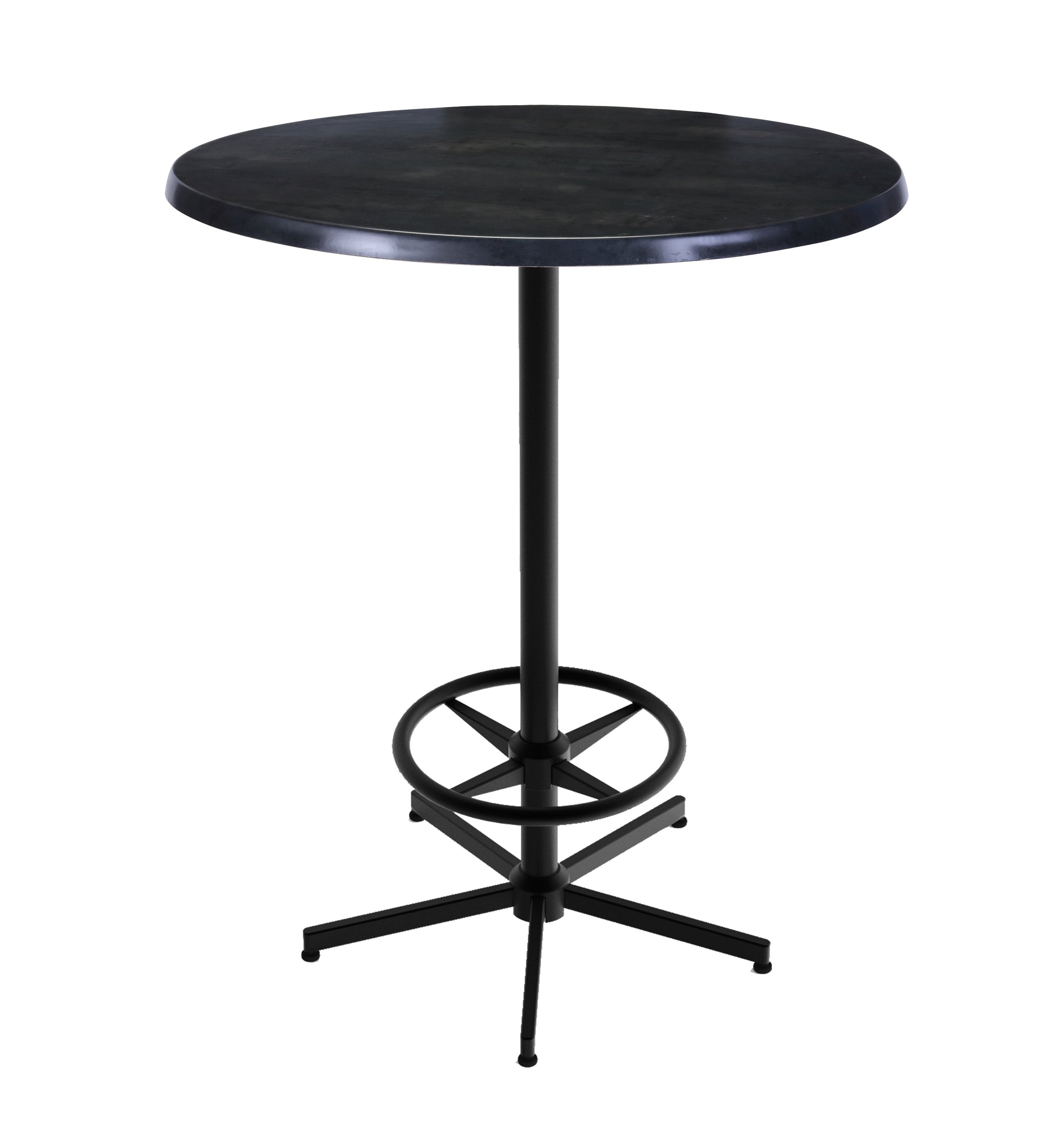 Holland Bar Stool 42-Inch Bar Height Round Patio Table - Indoor/Outdoor, Black Wrinkle Base
