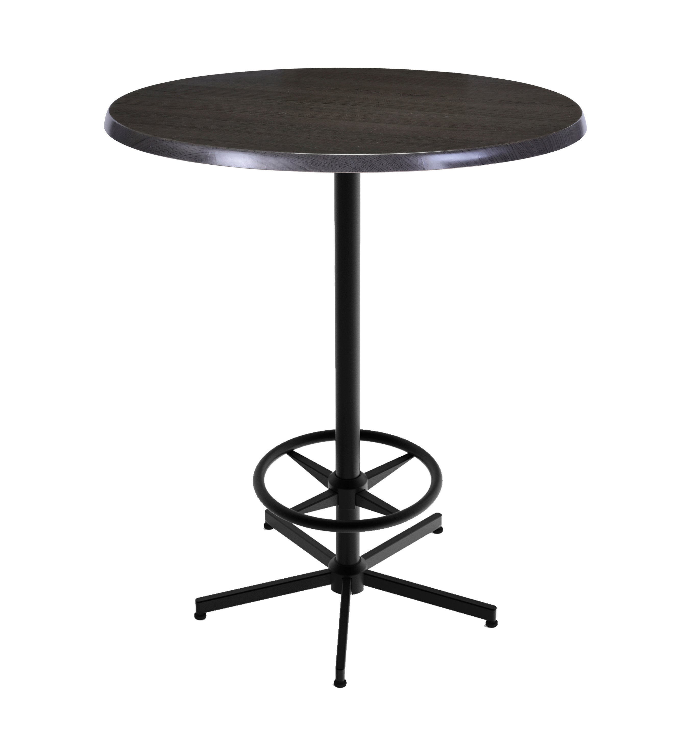 Holland Bar Stool 42-Inch Bar Height Round Patio Table - Indoor/Outdoor, Black Wrinkle Base