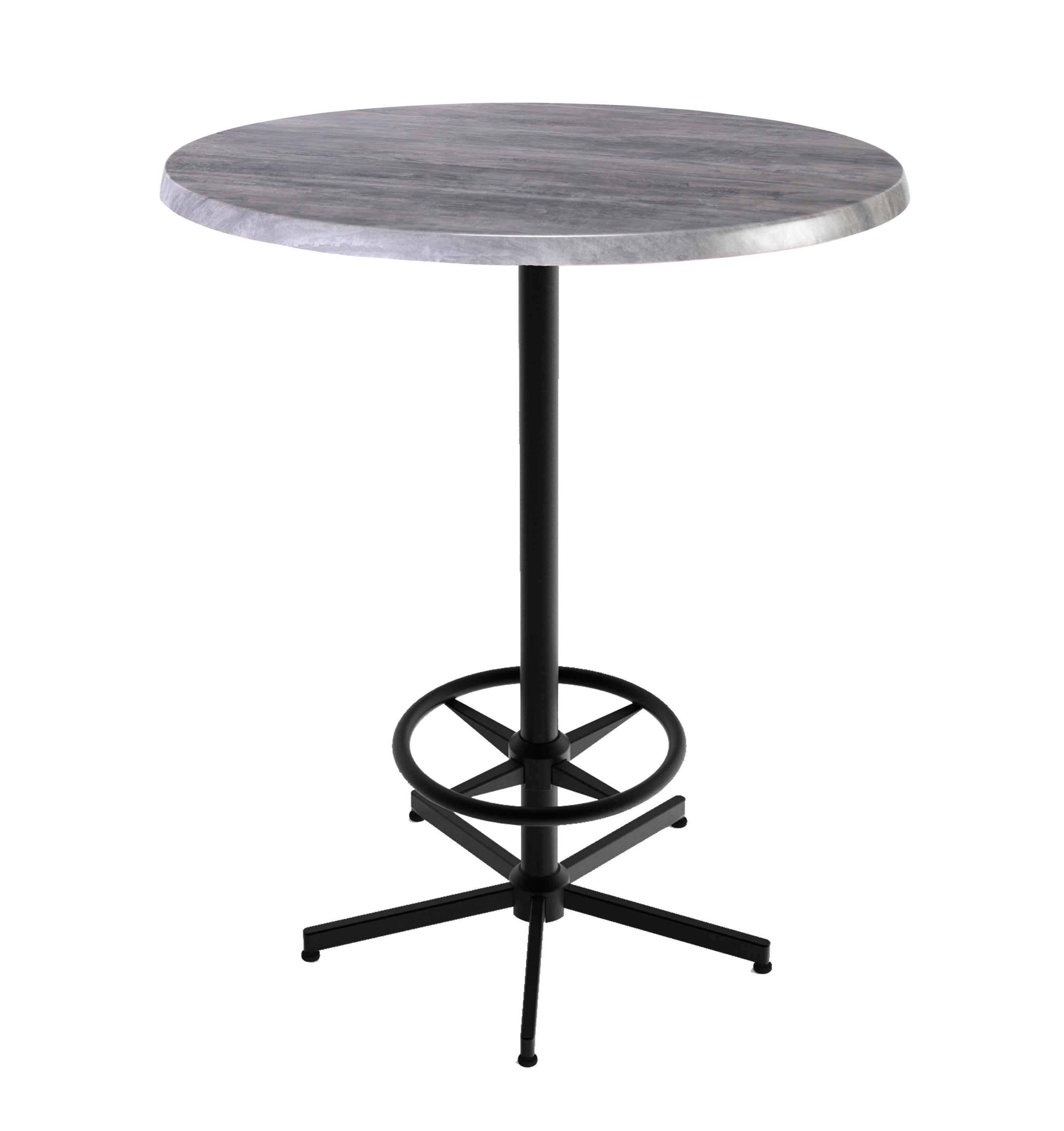 Holland Bar Stool 42-Inch Bar Height Round Patio Table - Indoor/Outdoor, Black Wrinkle Base
