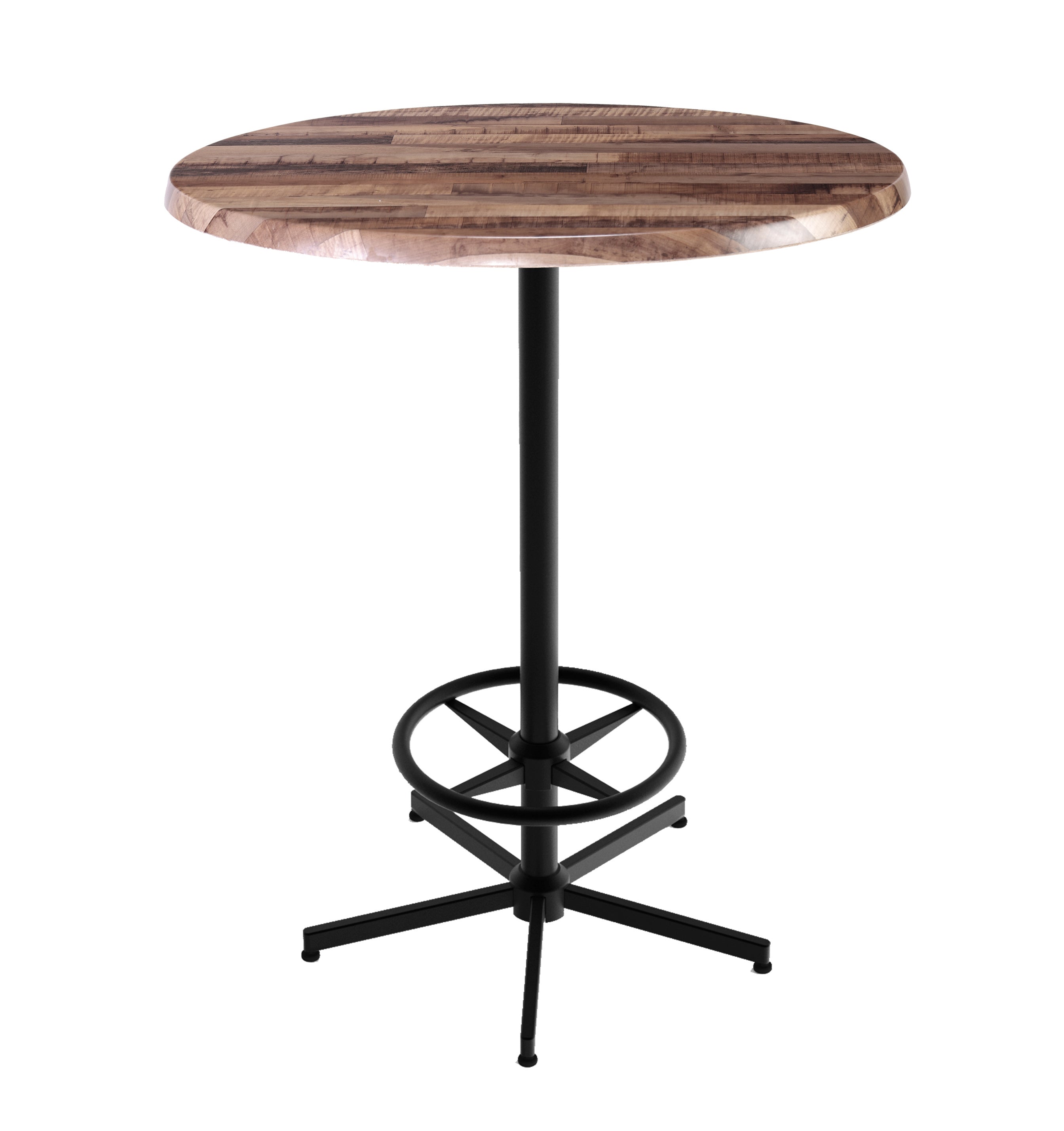 Holland Bar Stool 42-Inch Bar Height Round Patio Table - Indoor/Outdoor, Black Wrinkle Base