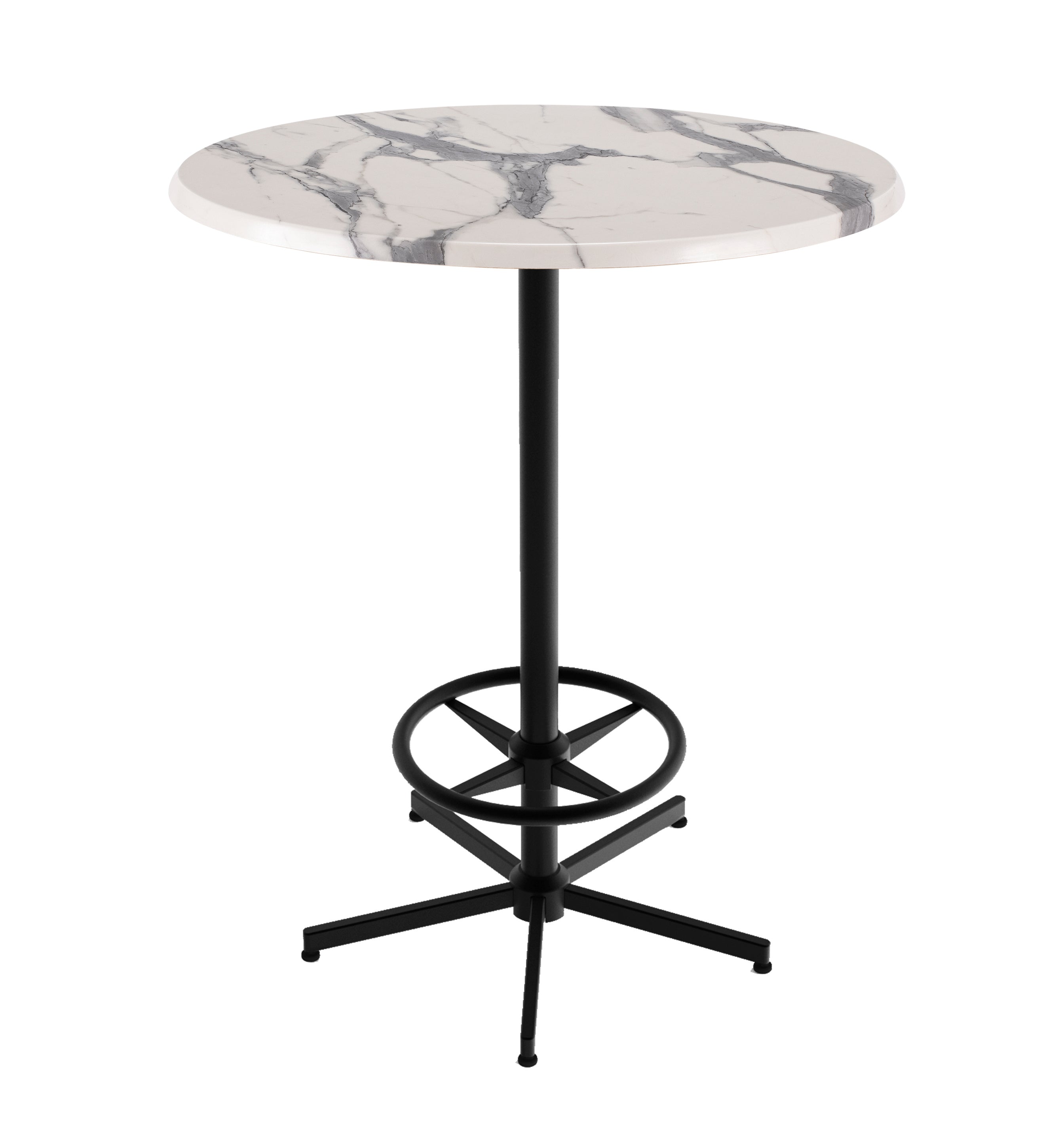 Holland Bar Stool 42-Inch Bar Height Round Patio Table - Indoor/Outdoor, Black Wrinkle Base