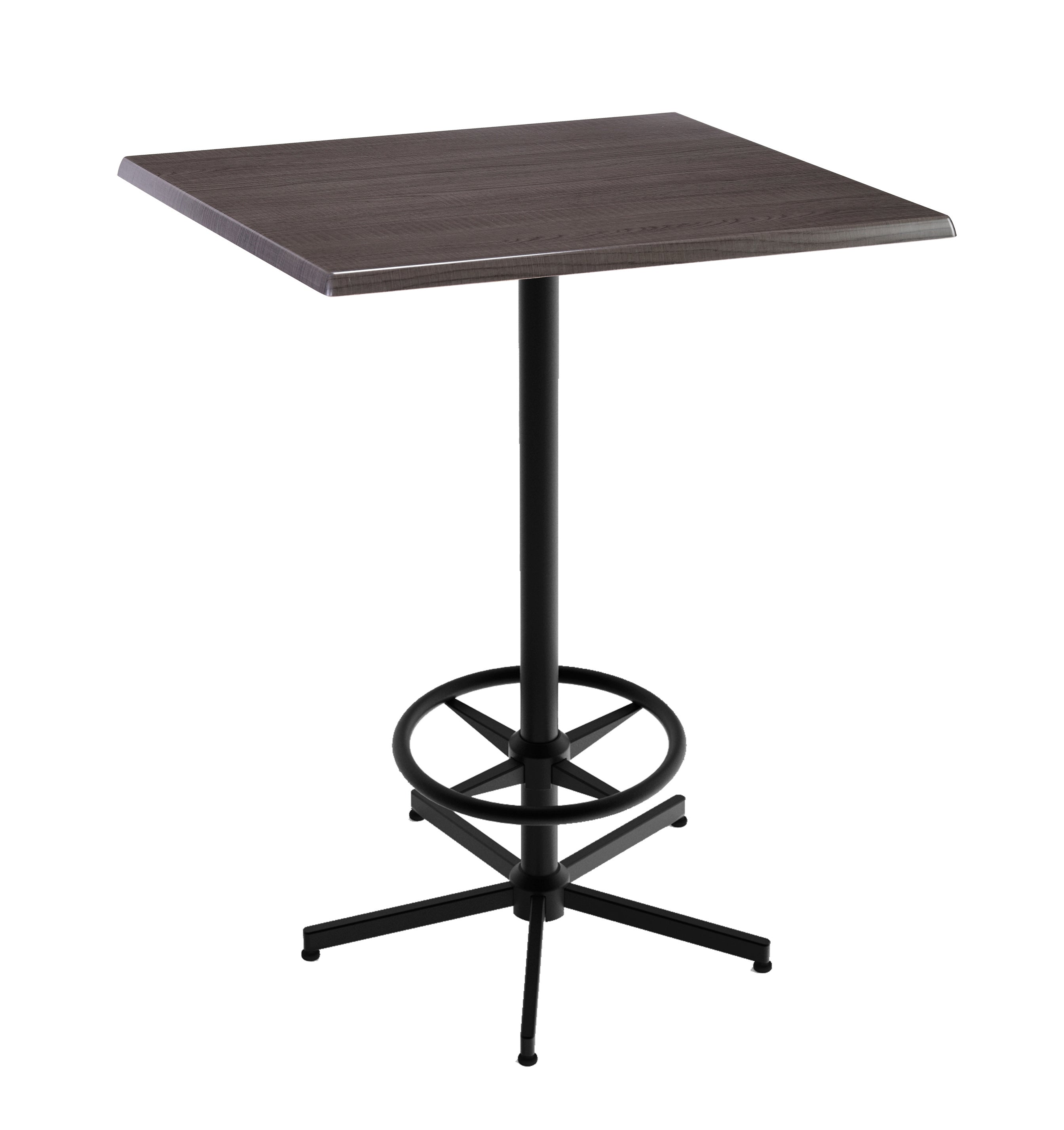 Holland Bar Stool 42-Inch Bar Height Square Patio Table - Indoor/Outdoor, Black Wrinkle Base
