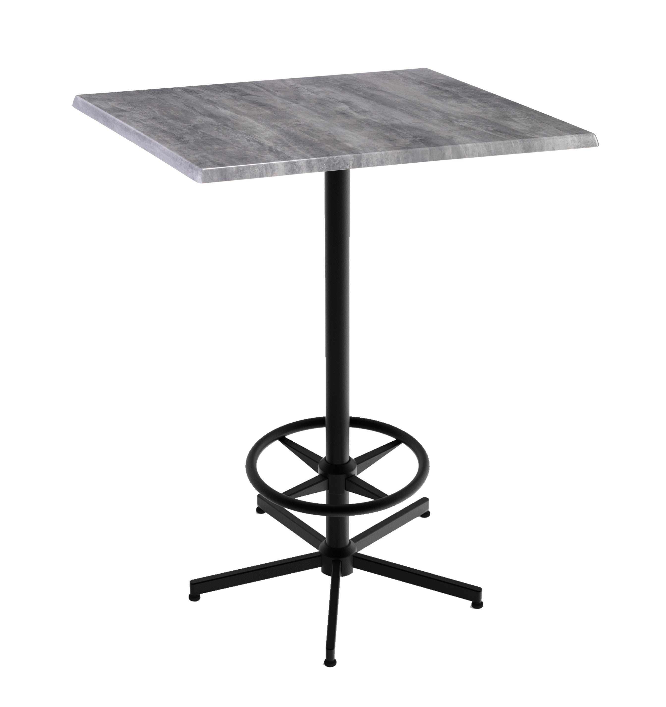 Holland Bar Stool 42-Inch Bar Height Square Patio Table - Indoor/Outdoor, Black Wrinkle Base
