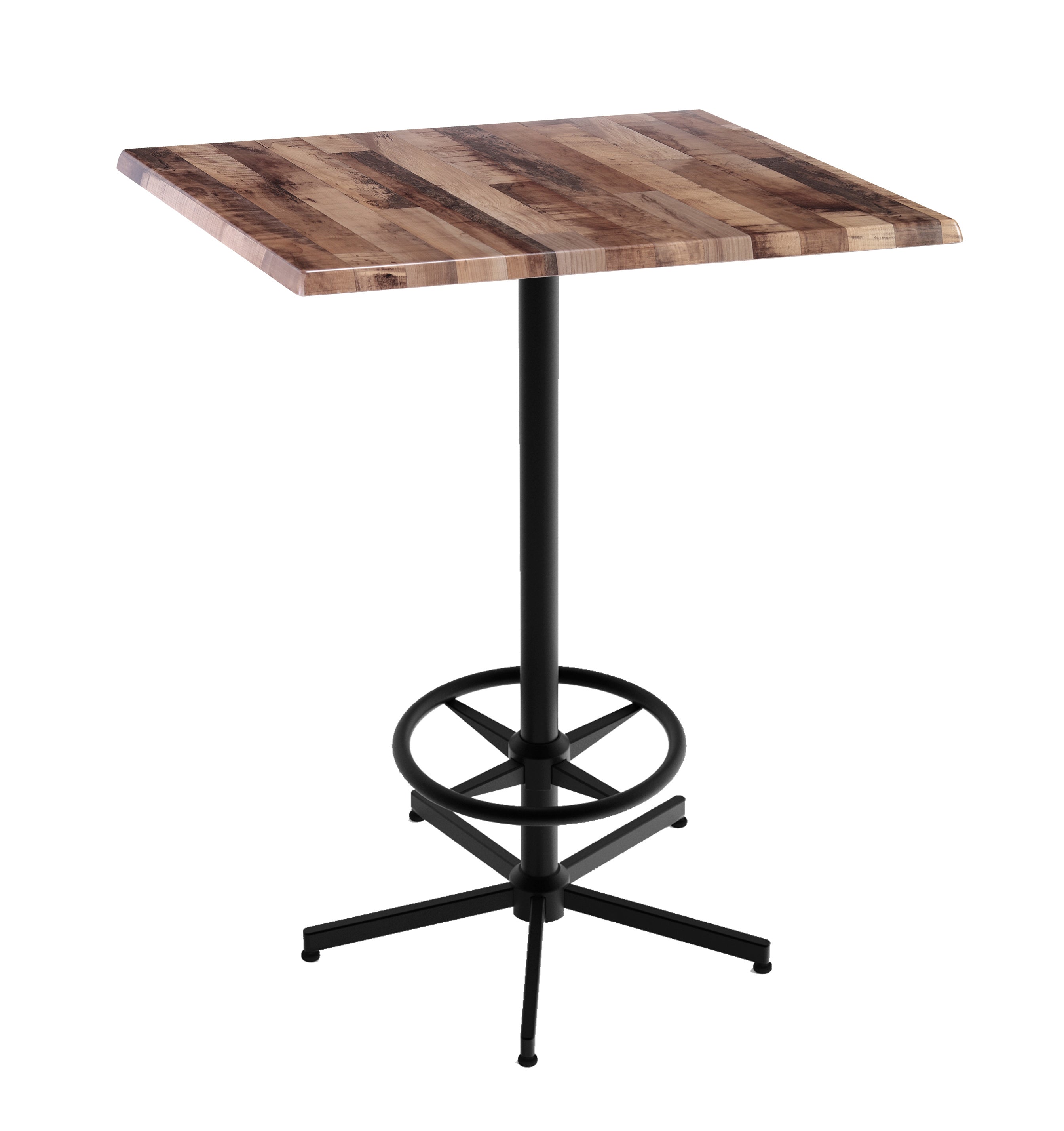Holland Bar Stool 42-Inch Bar Height Square Patio Table - Indoor/Outdoor, Black Wrinkle Base