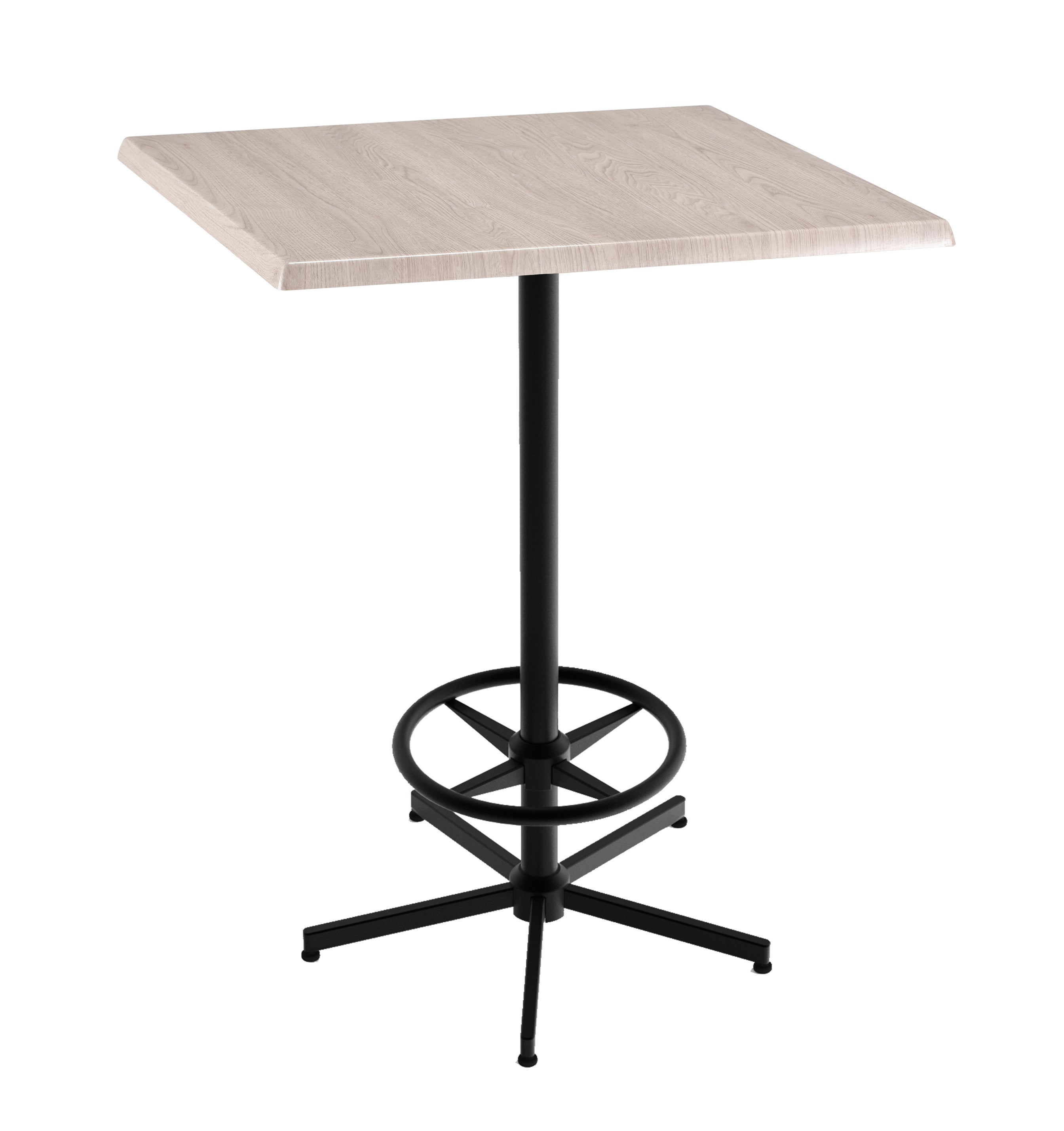 Holland Bar Stool 42-Inch Bar Height Square Patio Table - Indoor/Outdoor, Black Wrinkle Base