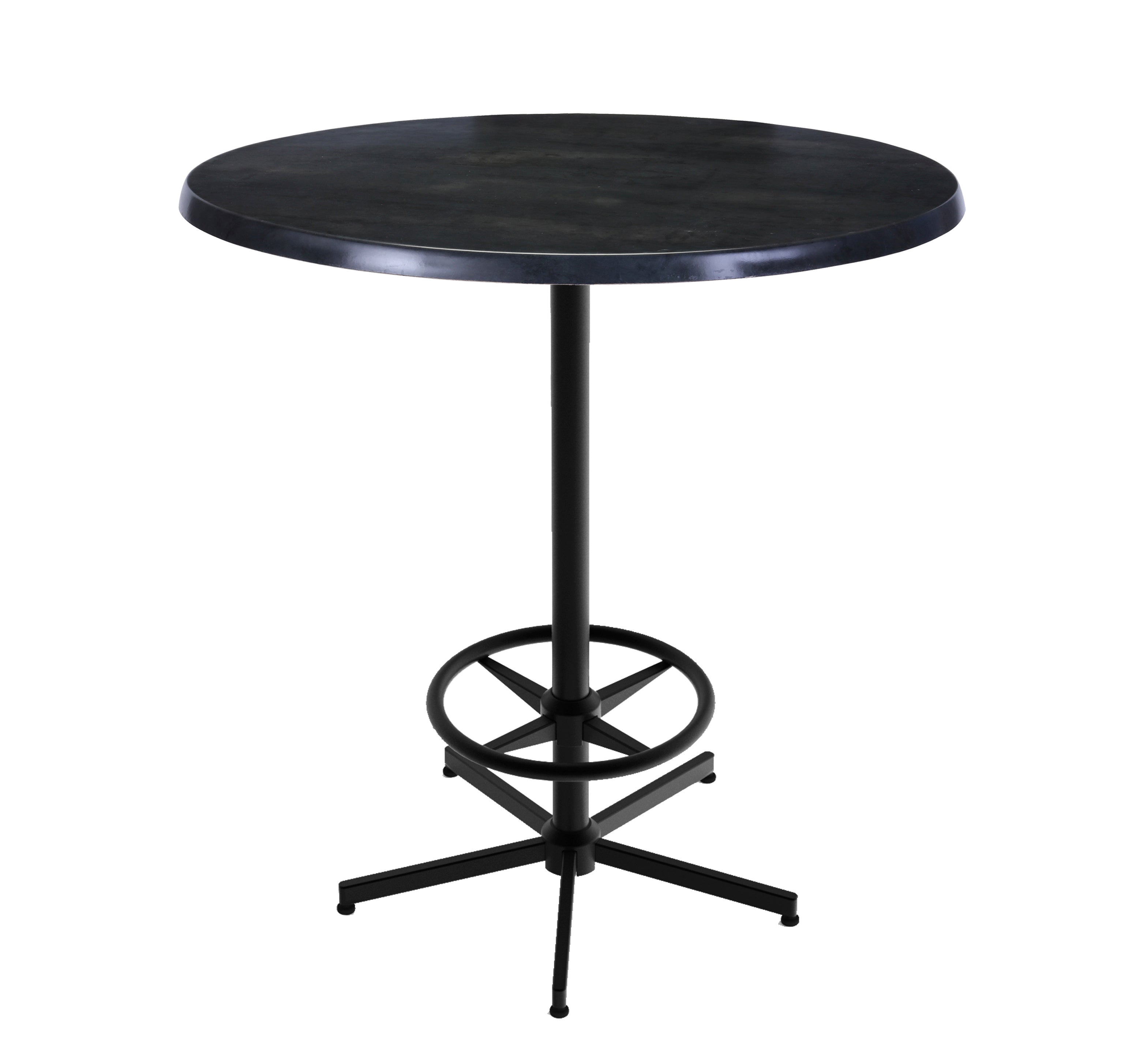 Holland Bar Stool 42-Inch Bar Height Round Patio Table - Indoor/Outdoor, Black Wrinkle Base