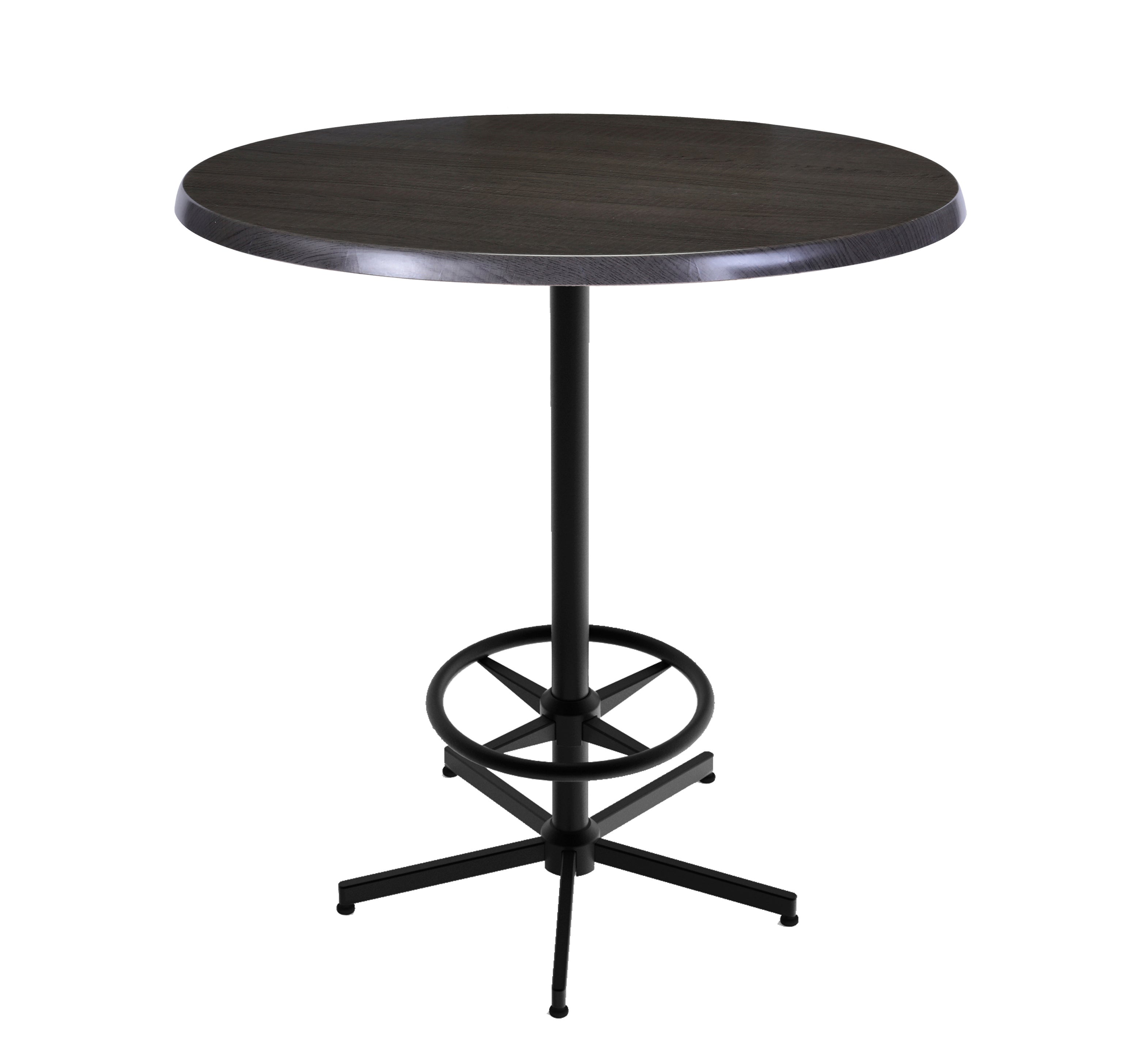 Holland Bar Stool 42-Inch Bar Height Round Patio Table - Indoor/Outdoor, Black Wrinkle Base