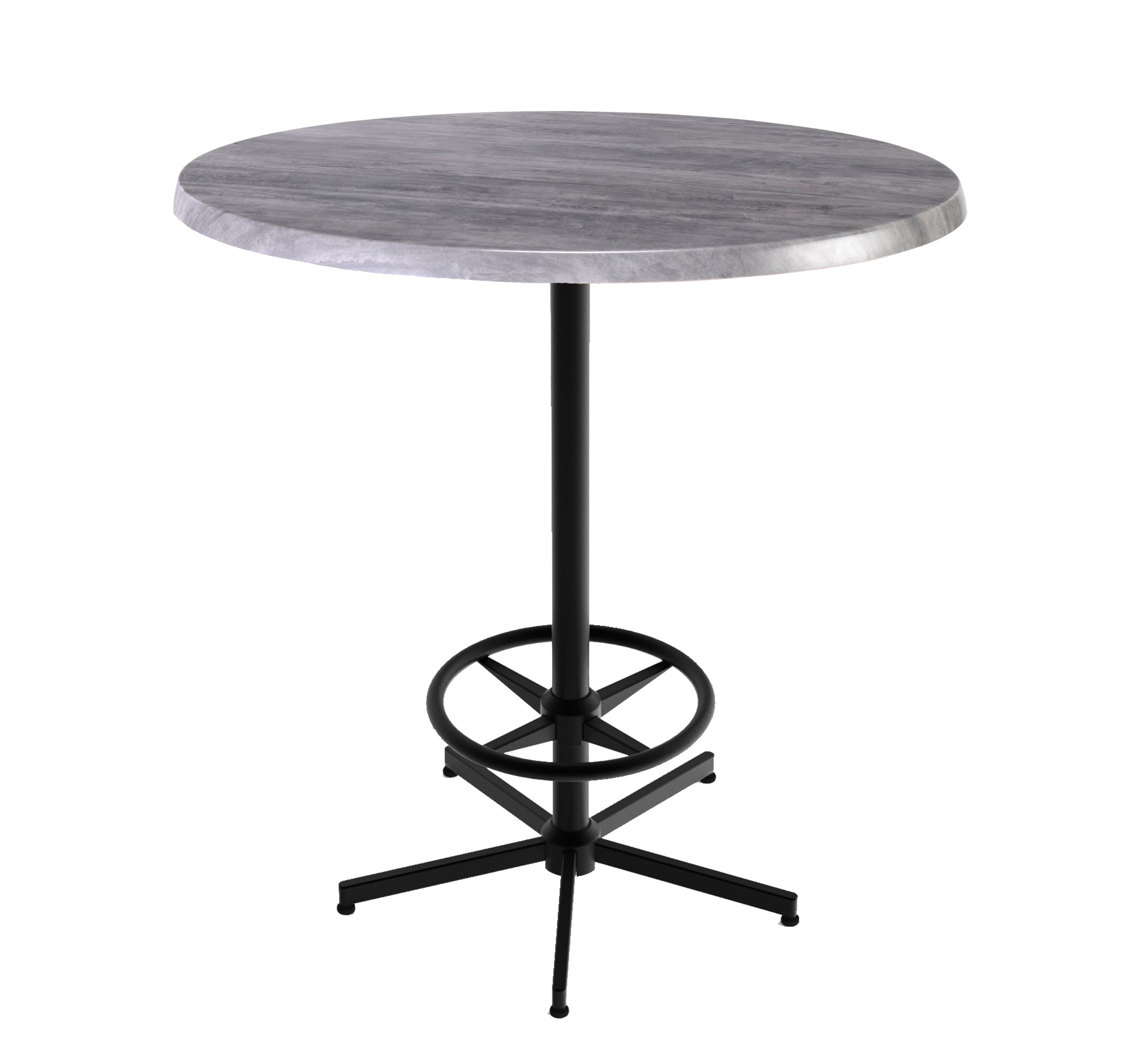 Holland Bar Stool 42-Inch Bar Height Round Patio Table - Indoor/Outdoor, Black Wrinkle Base