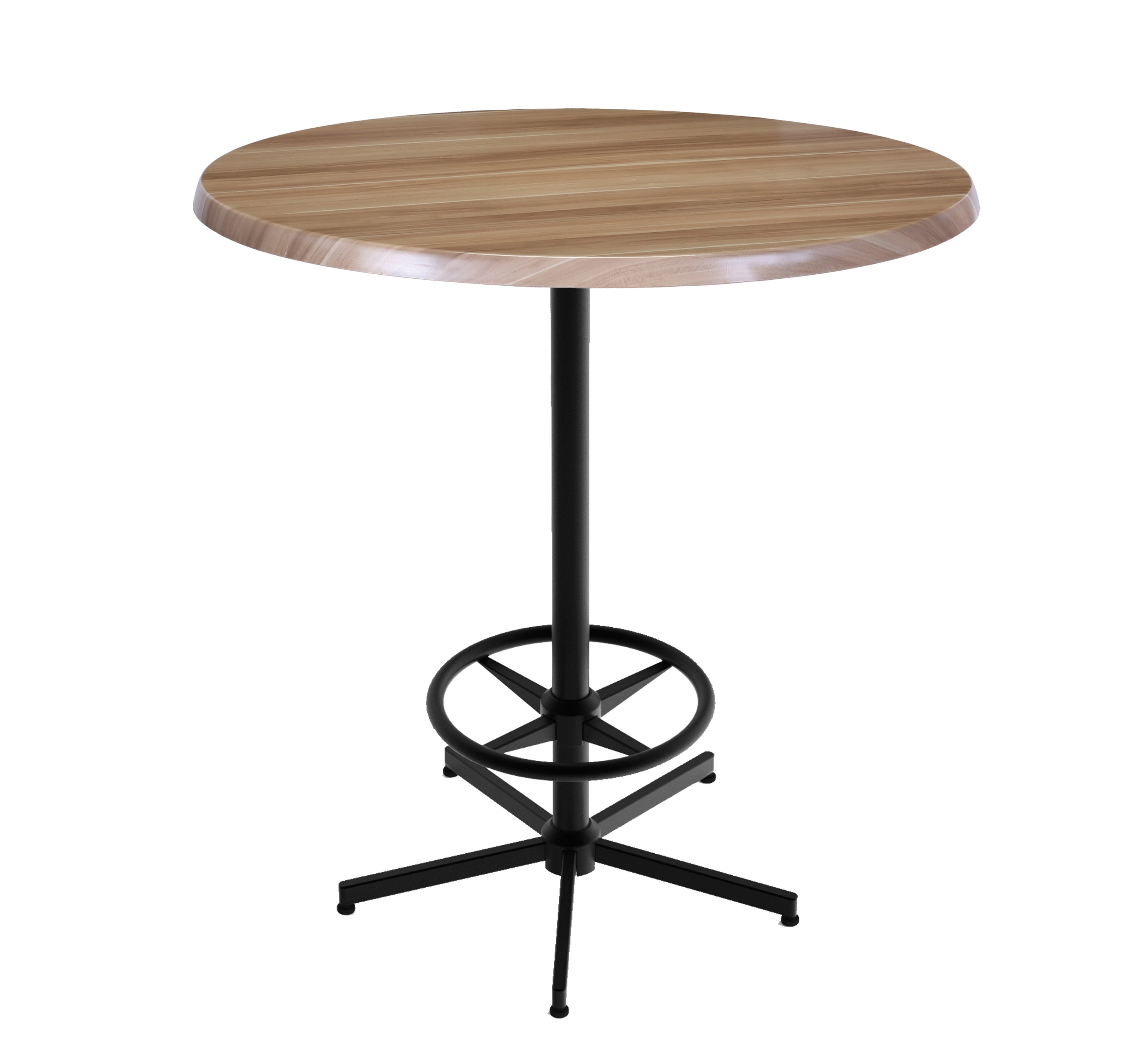 Holland Bar Stool 42-Inch Bar Height Round Patio Table - Indoor/Outdoor, Black Wrinkle Base