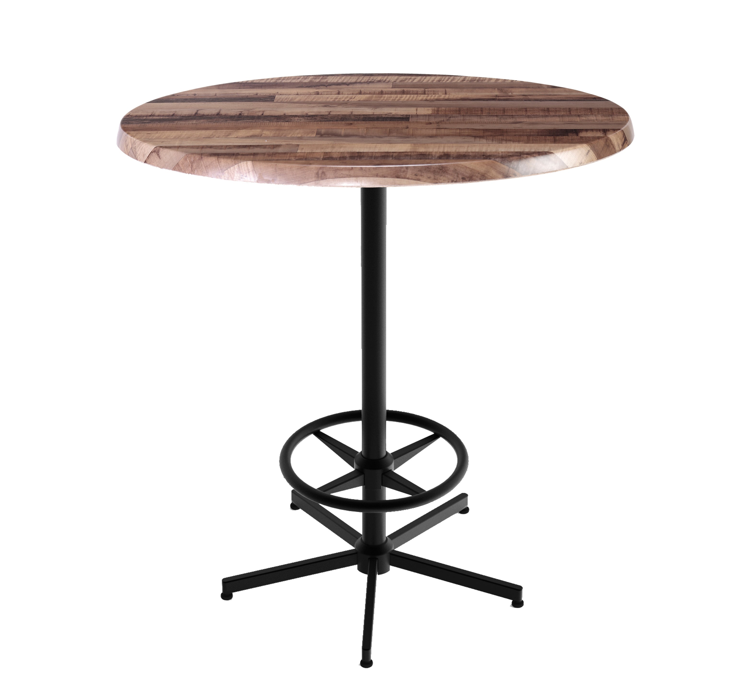 Holland Bar Stool 42-Inch Bar Height Round Patio Table - Indoor/Outdoor, Black Wrinkle Base