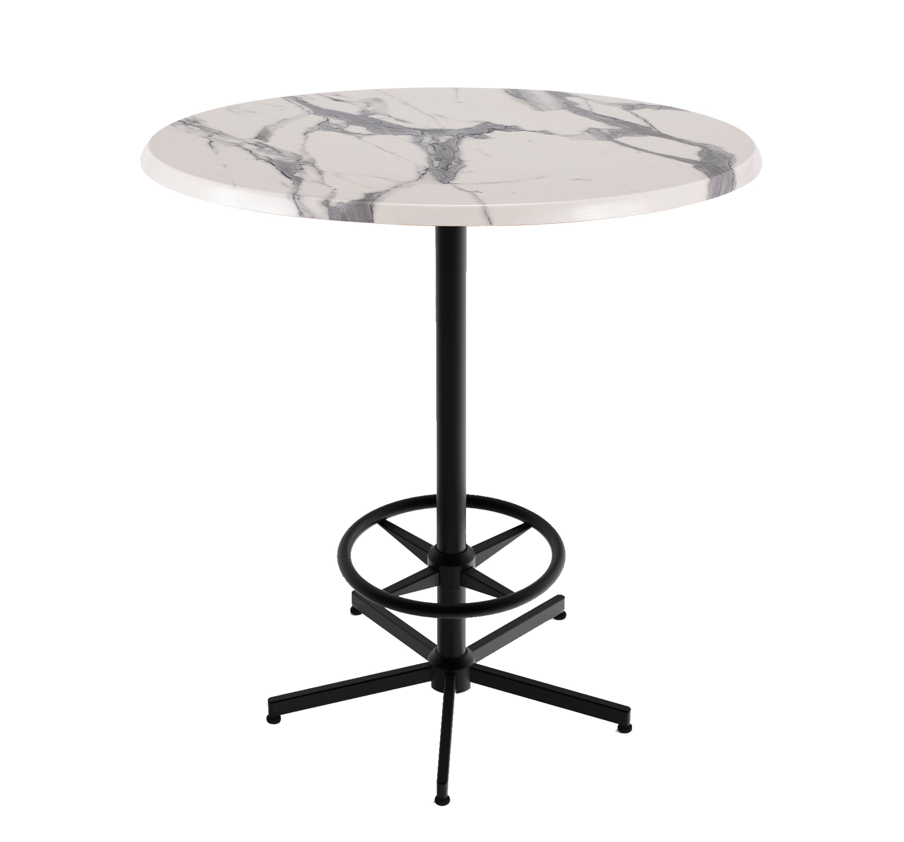 Holland Bar Stool 42-Inch Bar Height Round Patio Table - Indoor/Outdoor, Black Wrinkle Base