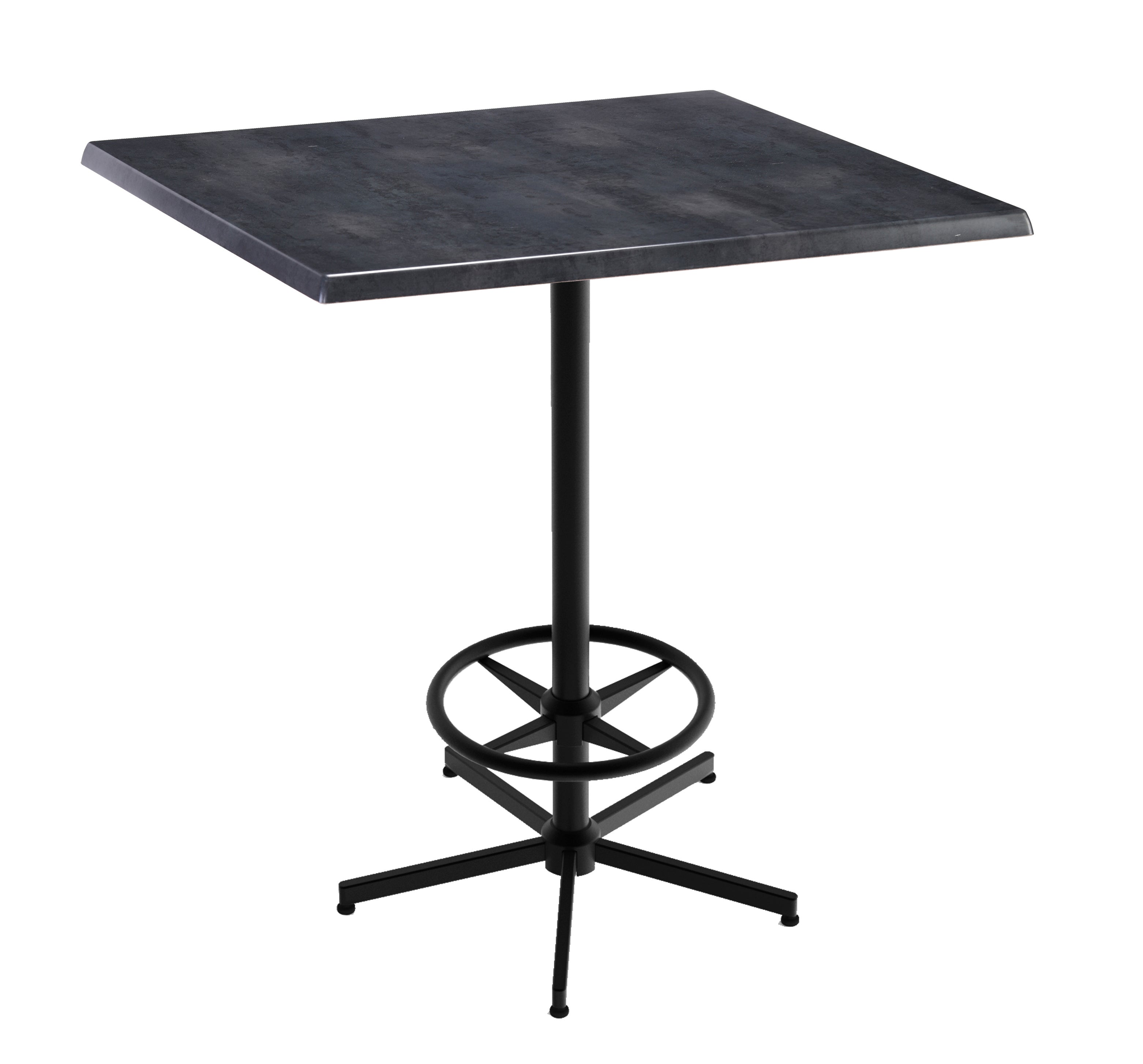 Holland Bar Stool 42-Inch Bar Height Square Patio Table - Indoor/Outdoor, Black Wrinkle Base