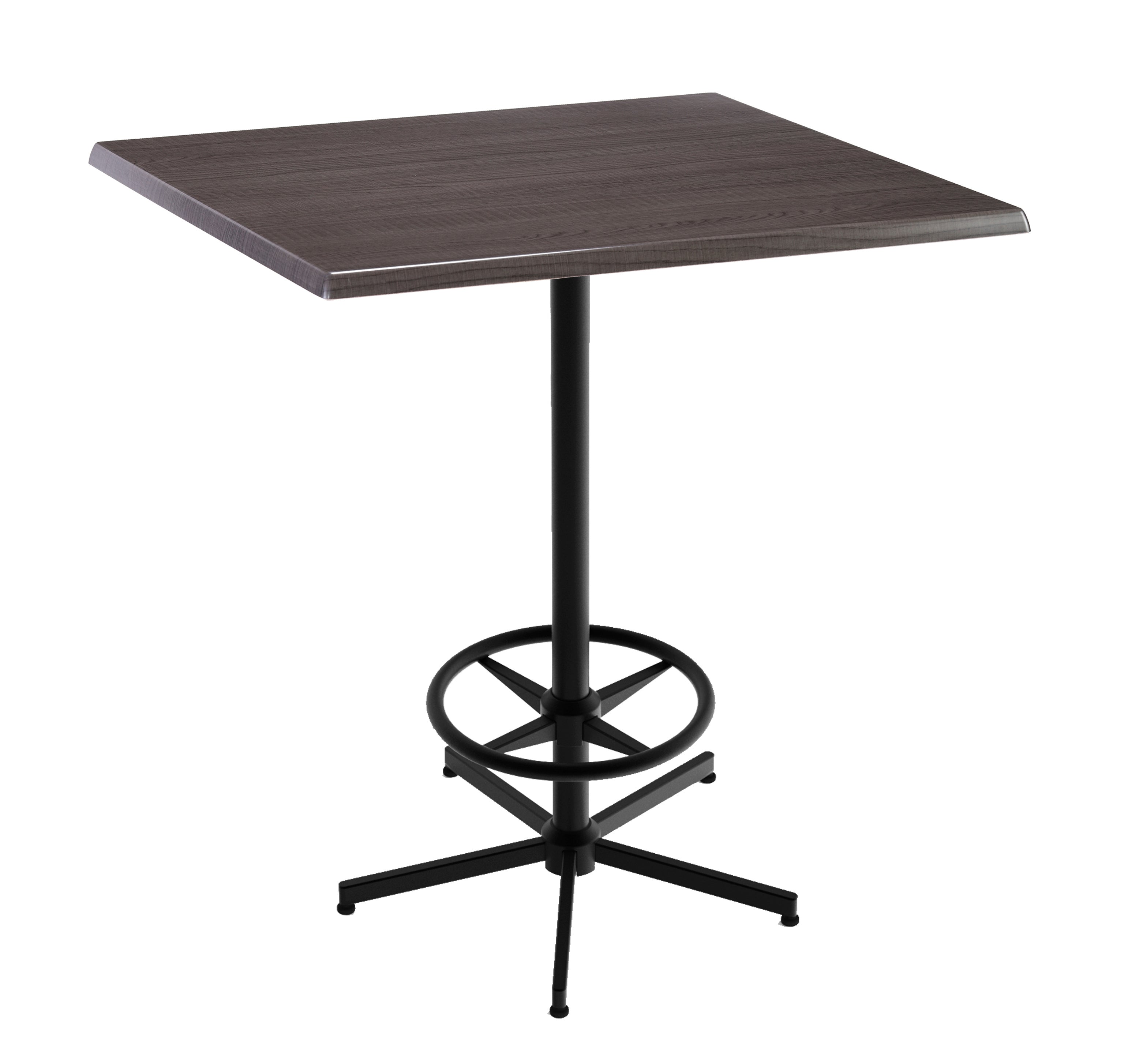 Holland Bar Stool 42-Inch Bar Height Square Patio Table - Indoor/Outdoor, Black Wrinkle Base