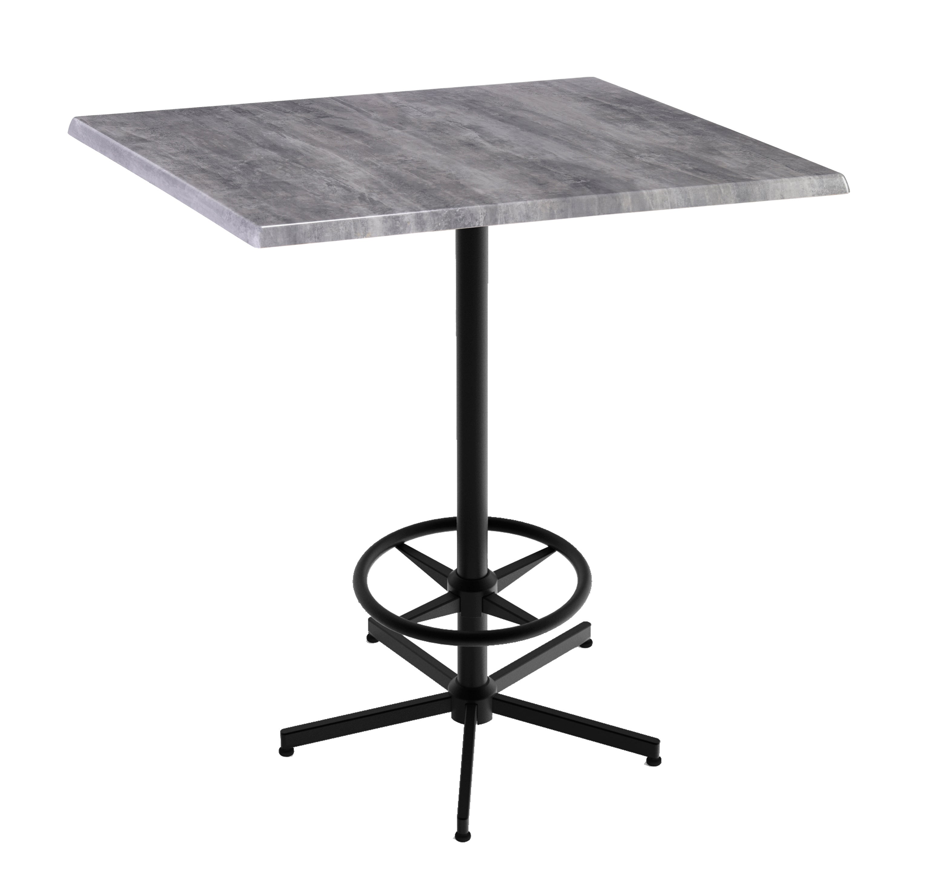 Holland Bar Stool 42-Inch Bar Height Square Patio Table - Indoor/Outdoor, Black Wrinkle Base