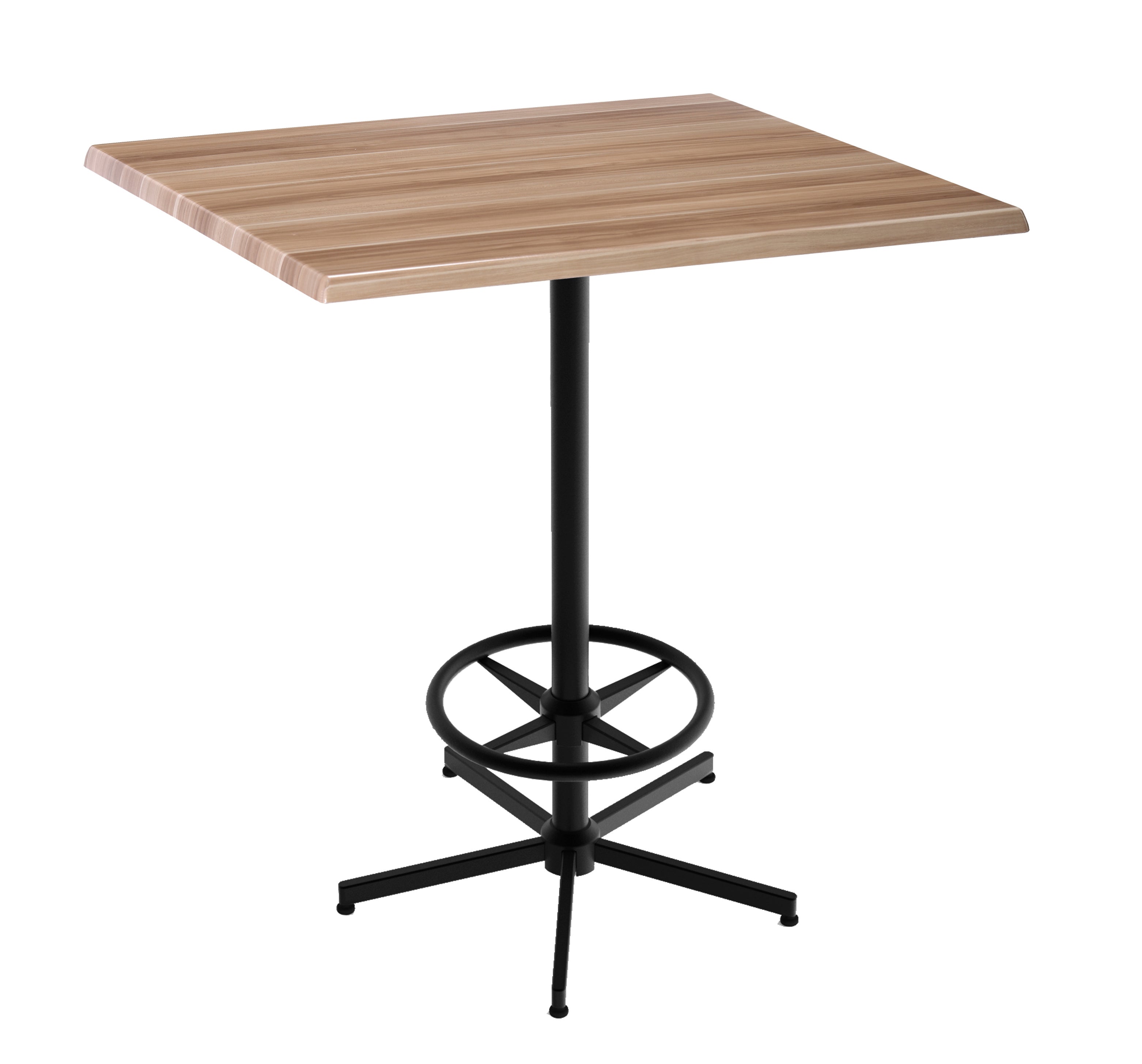 Holland Bar Stool 42-Inch Bar Height Square Patio Table - Indoor/Outdoor, Black Wrinkle Base