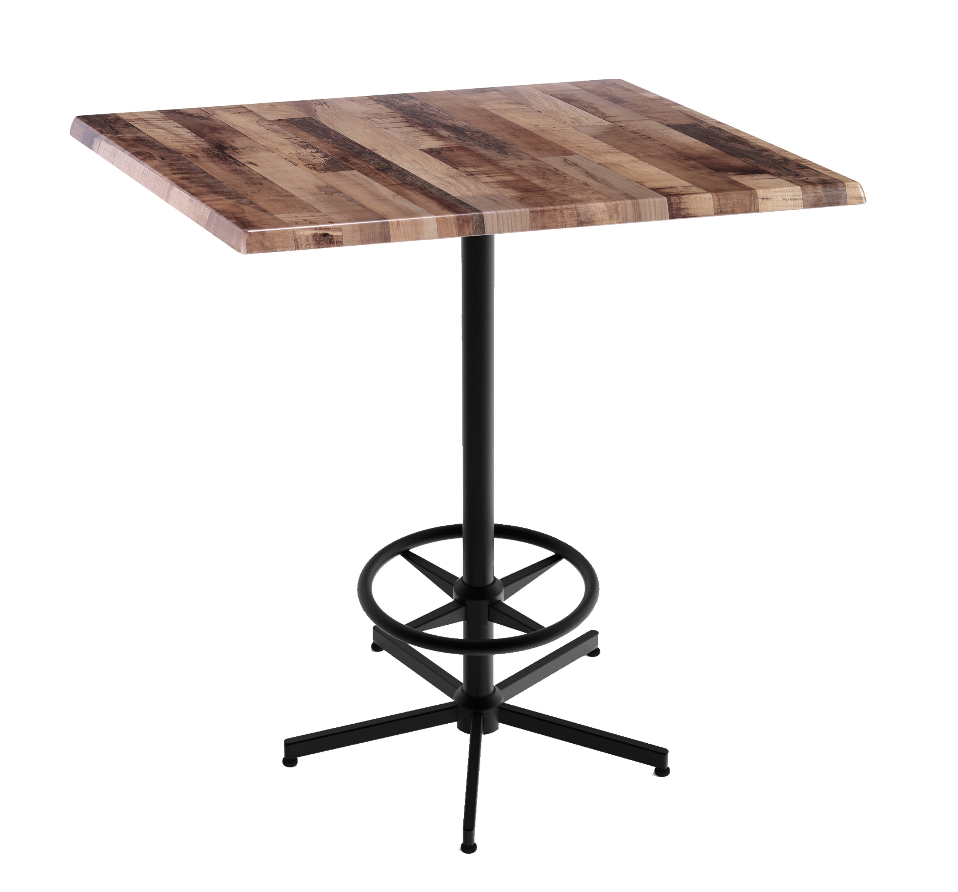 Holland Bar Stool 42-Inch Bar Height Square Patio Table - Indoor/Outdoor, Black Wrinkle Base