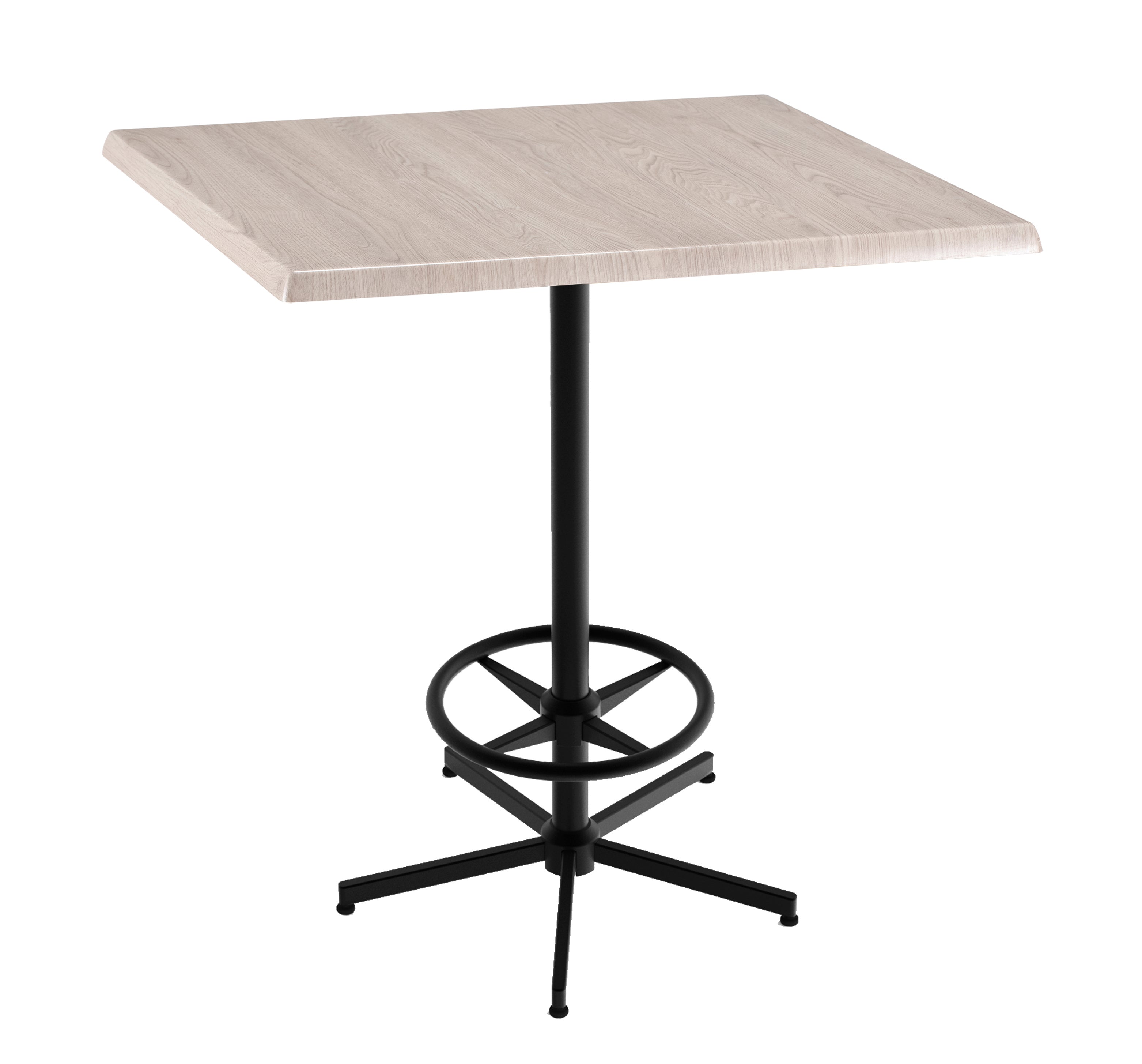 Holland Bar Stool 42-Inch Bar Height Square Patio Table - Indoor/Outdoor, Black Wrinkle Base