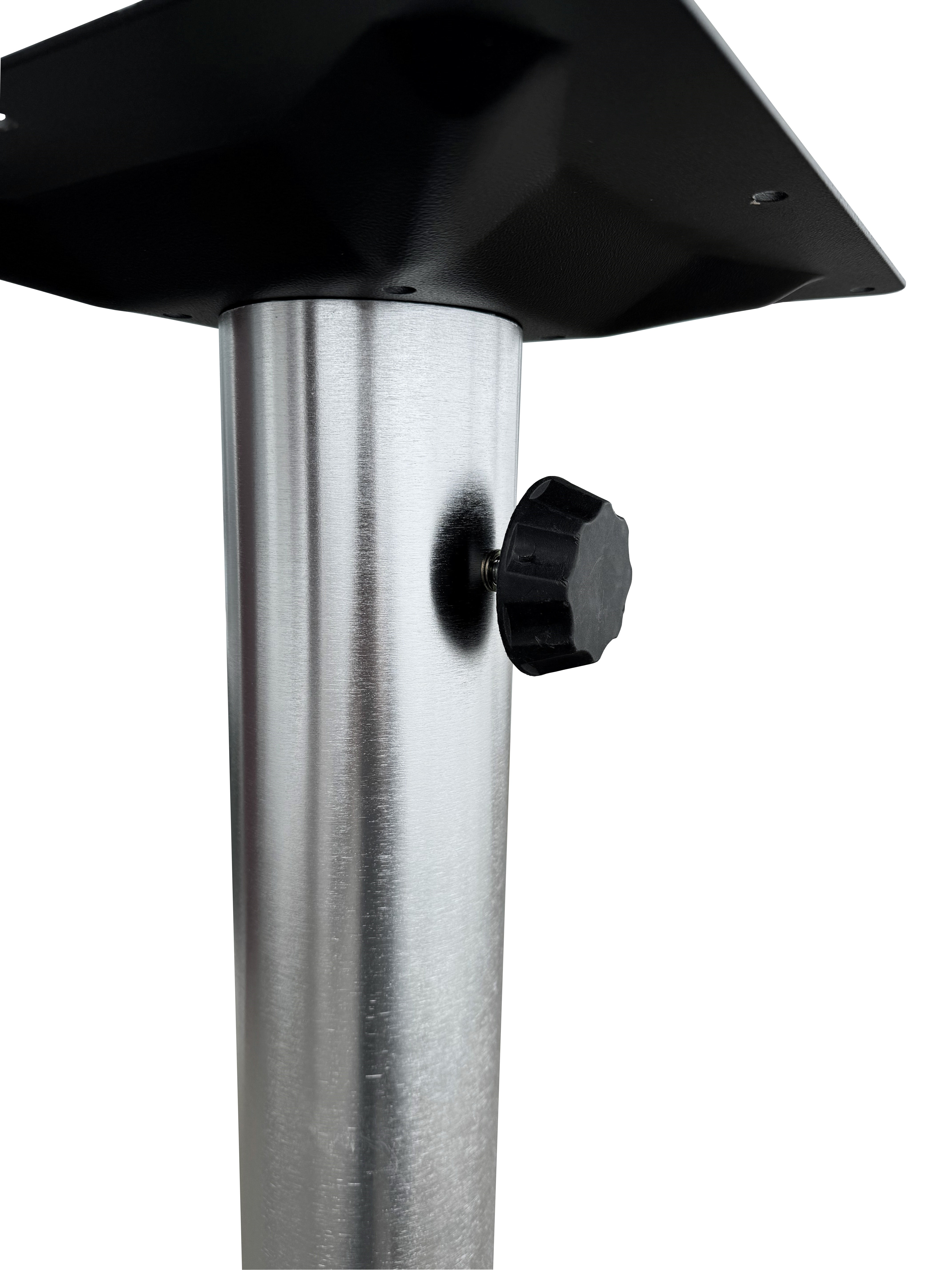 Holland Bar Stool 30-Inch Dining Height Square Patio Table - Indoor/Outdoor, with Umbrella Hole, Brushed Aluminum Base