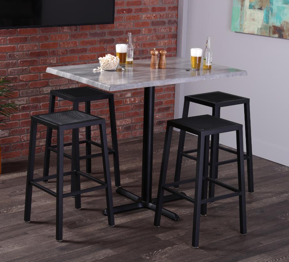 Holland Bar Stool Outdoor 30" Backless Bar Stool with Black Wrinkle Finish