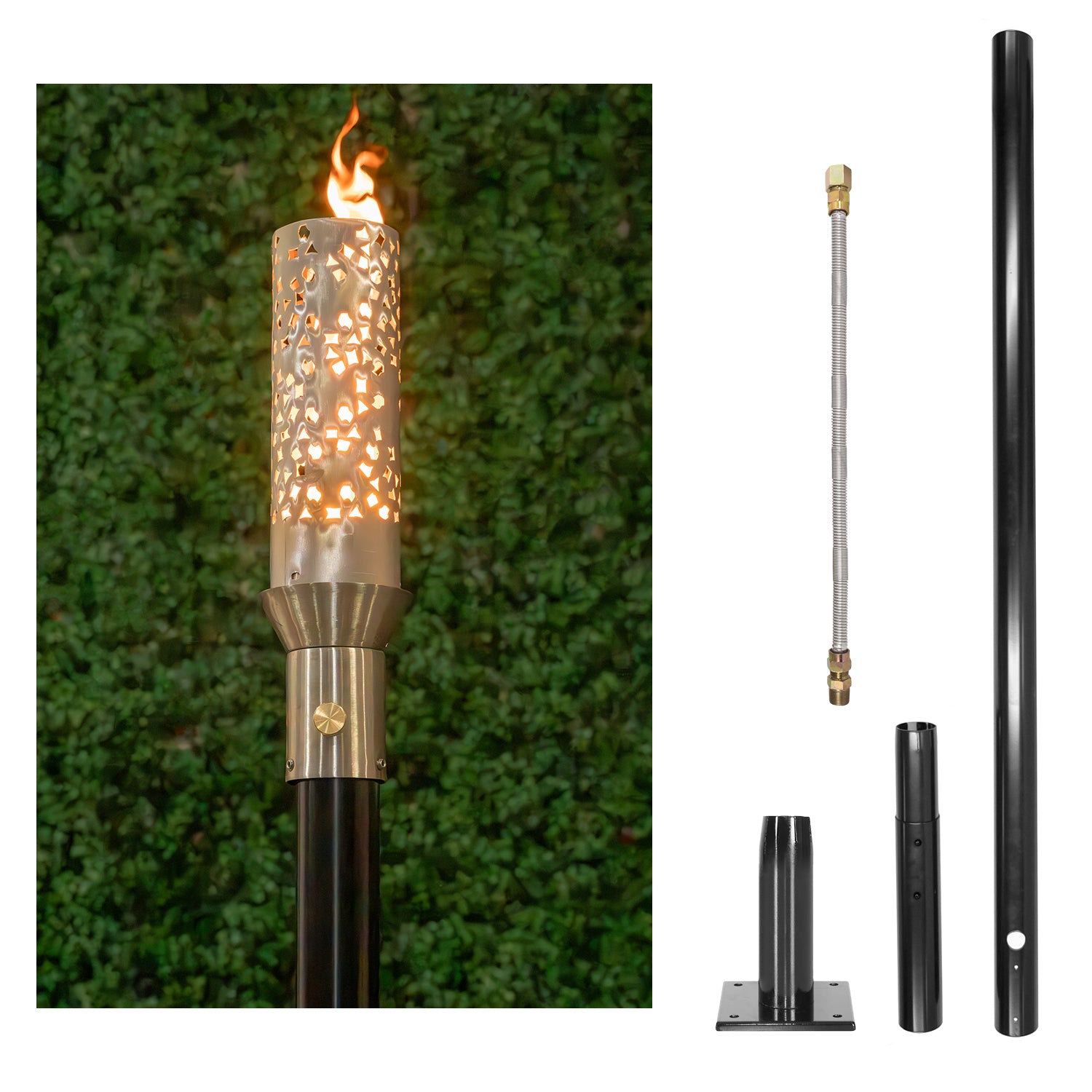 The Outdoor Plus Shotgun Original TOP Torch & Post Complete - Stainless Steel - Backyard Ember