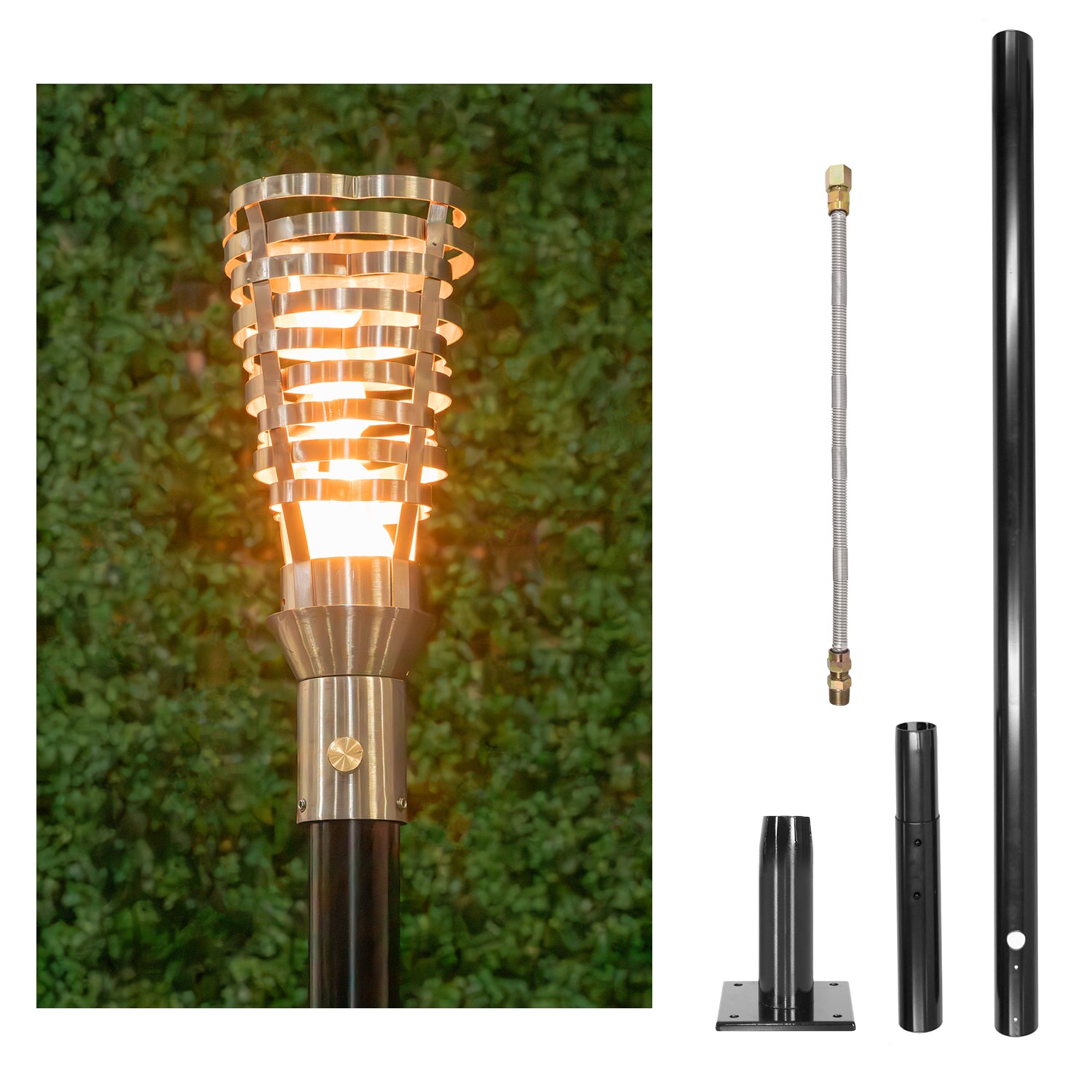 The Outdoor Plus Hercules Original TOP Torch & Post Complete - Stainless Steel