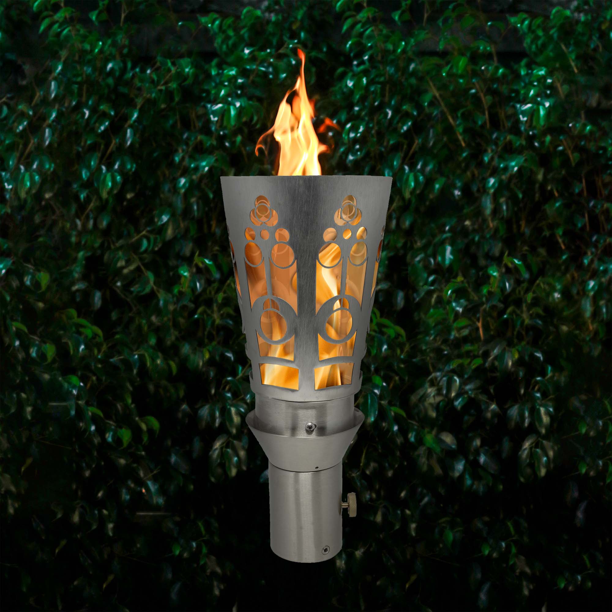 The Outdoor Plus Mosaic Torch - Stainless Steel - Backyard Ember