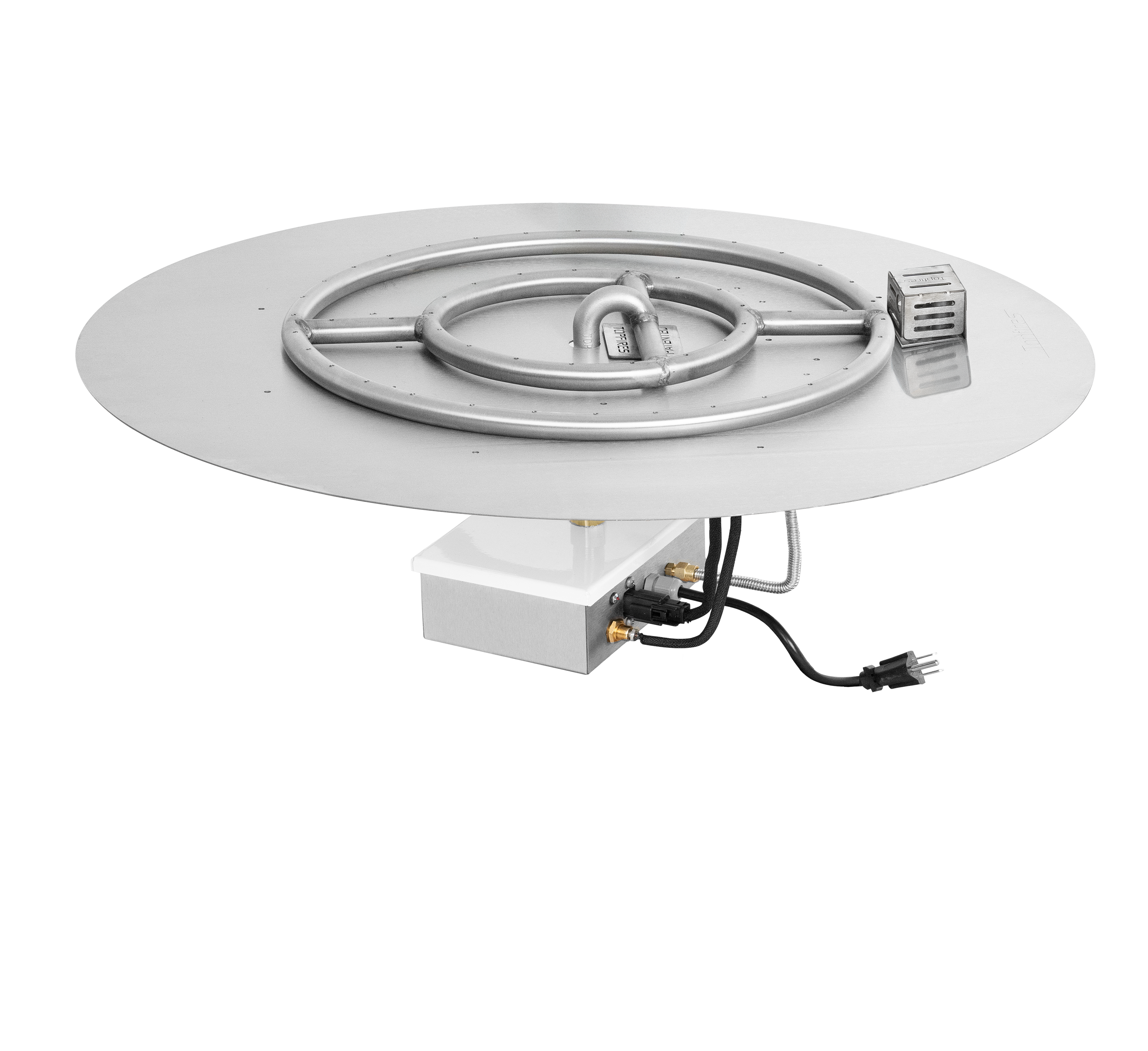 The Outdoor Plus 18-Inch Round Flat Pan & 12-Inch Round Stainless Steel Burner Electronic Ignition - Backyard Ember