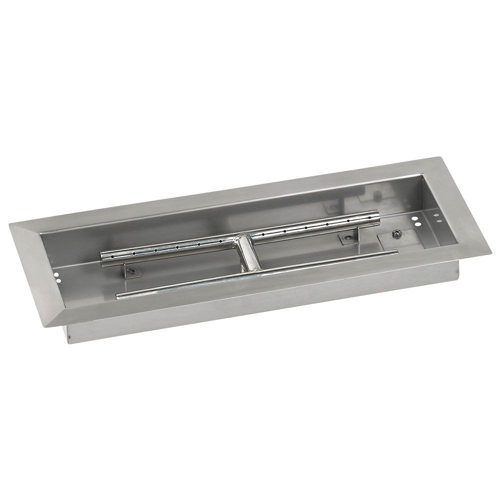 American Fire Products 18" x 6" Stainless Steel Drop-In Fire Pit Pan with 1/2" Threaded Nipple