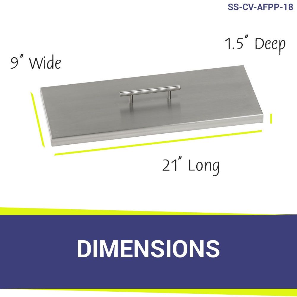 American Fire Products Rectangular Stainless Steel Drop-In Fire Pit Pan Cover