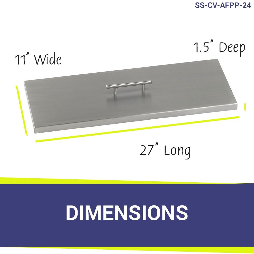 American Fire Products Rectangular Stainless Steel Drop-In Fire Pit Pan Cover