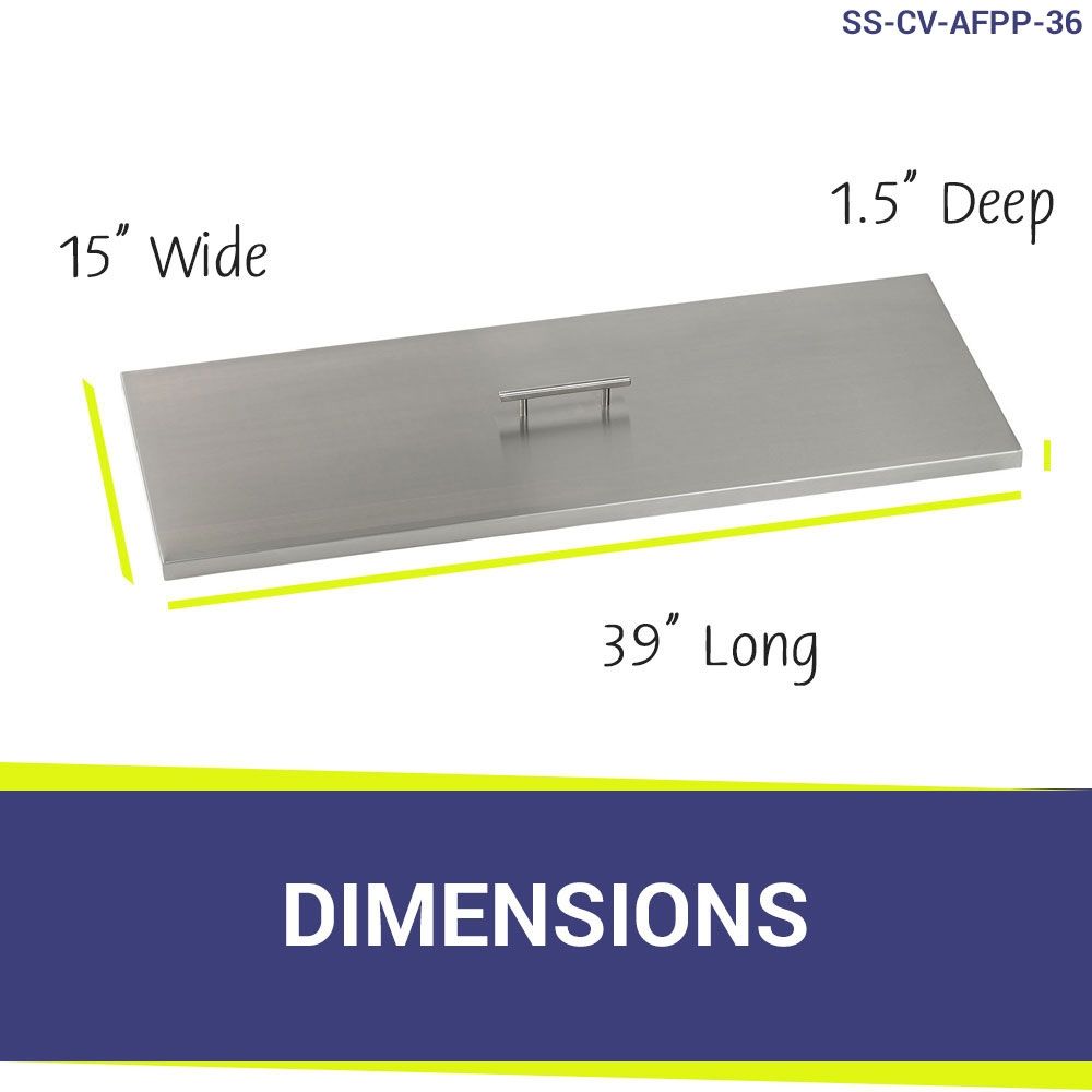 American Fire Products Rectangular Stainless Steel Drop-In Fire Pit Pan Cover