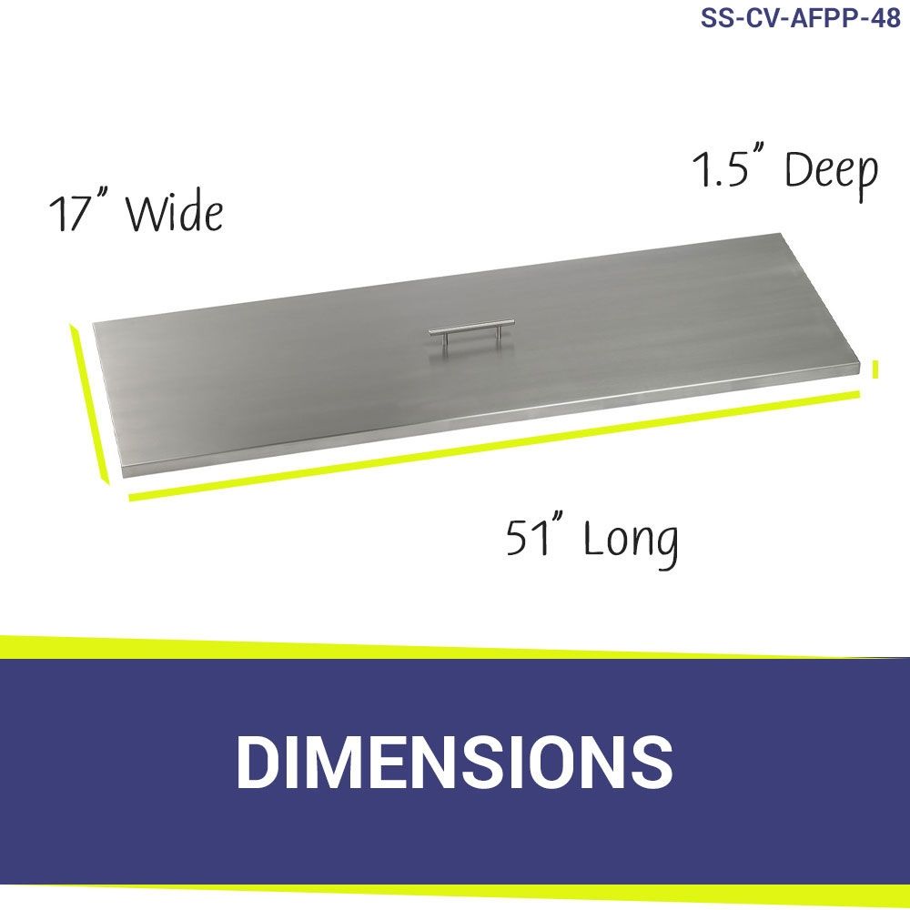 American Fire Products Rectangular Stainless Steel Drop-In Fire Pit Pan Cover