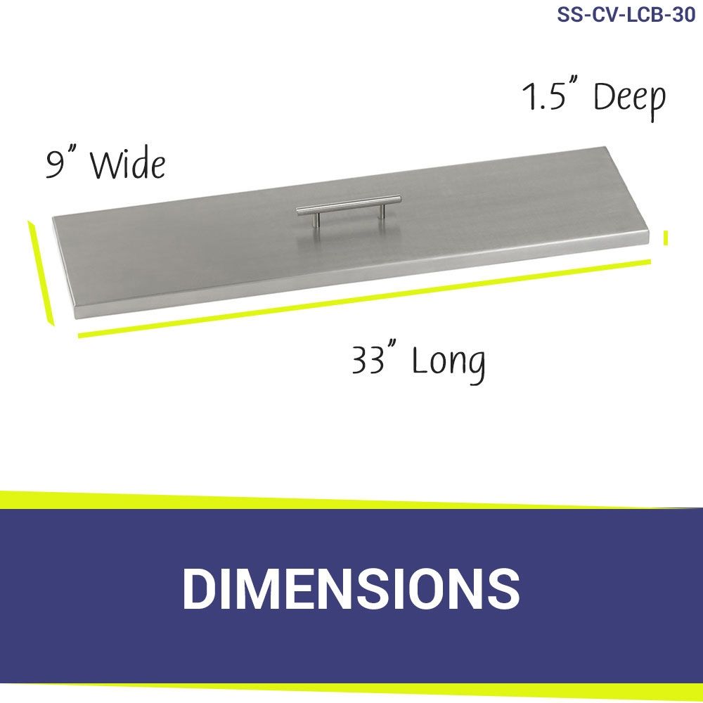 American Fire Products Linear Stainless Steel Drop-In Fire Pit Pan Cover