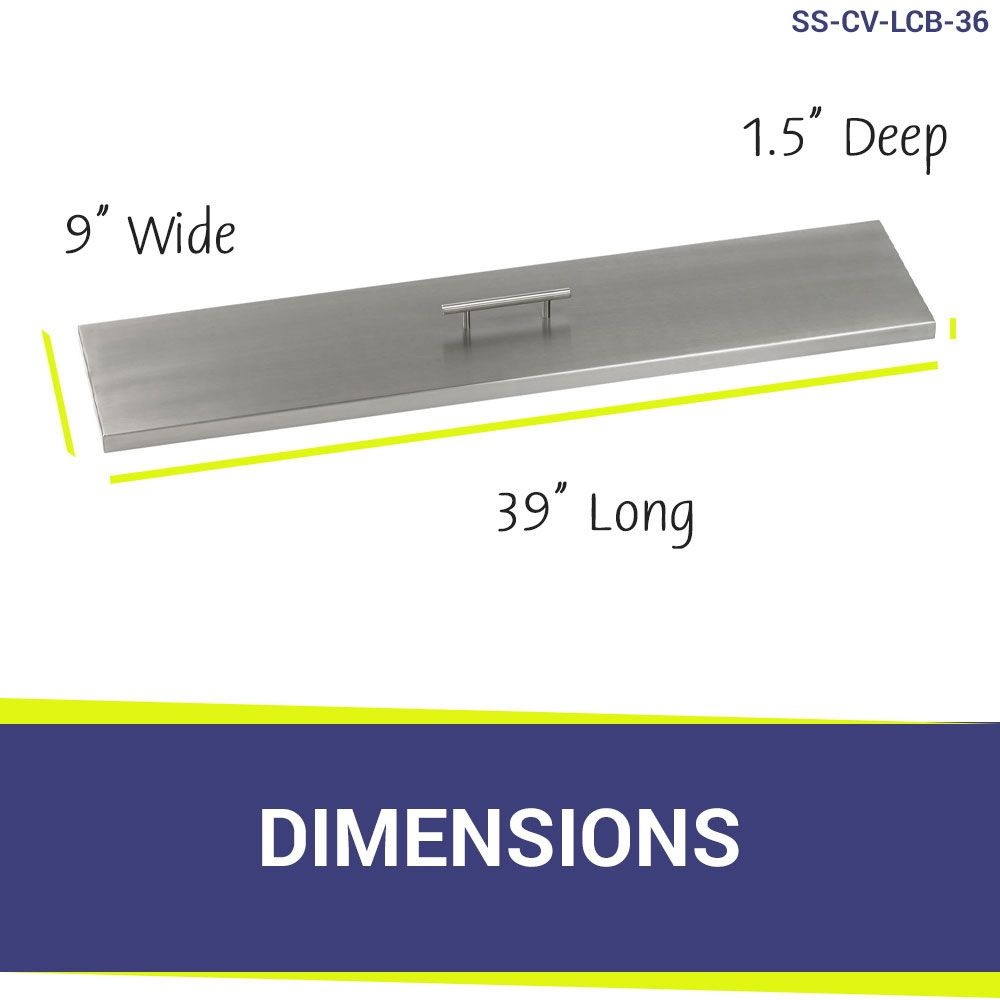 American Fire Products Linear Stainless Steel Drop-In Fire Pit Pan Cover