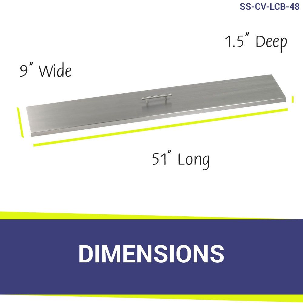 American Fire Products Linear Stainless Steel Drop-In Fire Pit Pan Cover