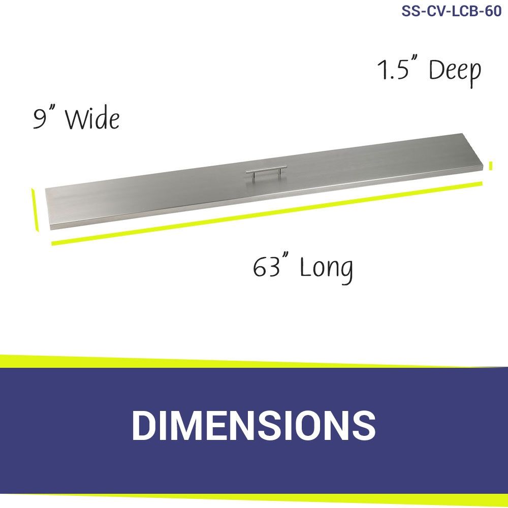 American Fire Products Linear Stainless Steel Drop-In Fire Pit Pan Cover