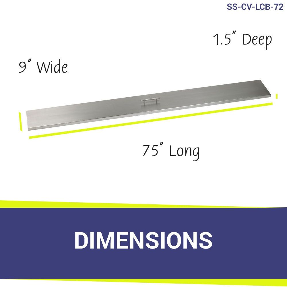 American Fire Products Linear Stainless Steel Drop-In Fire Pit Pan Cover