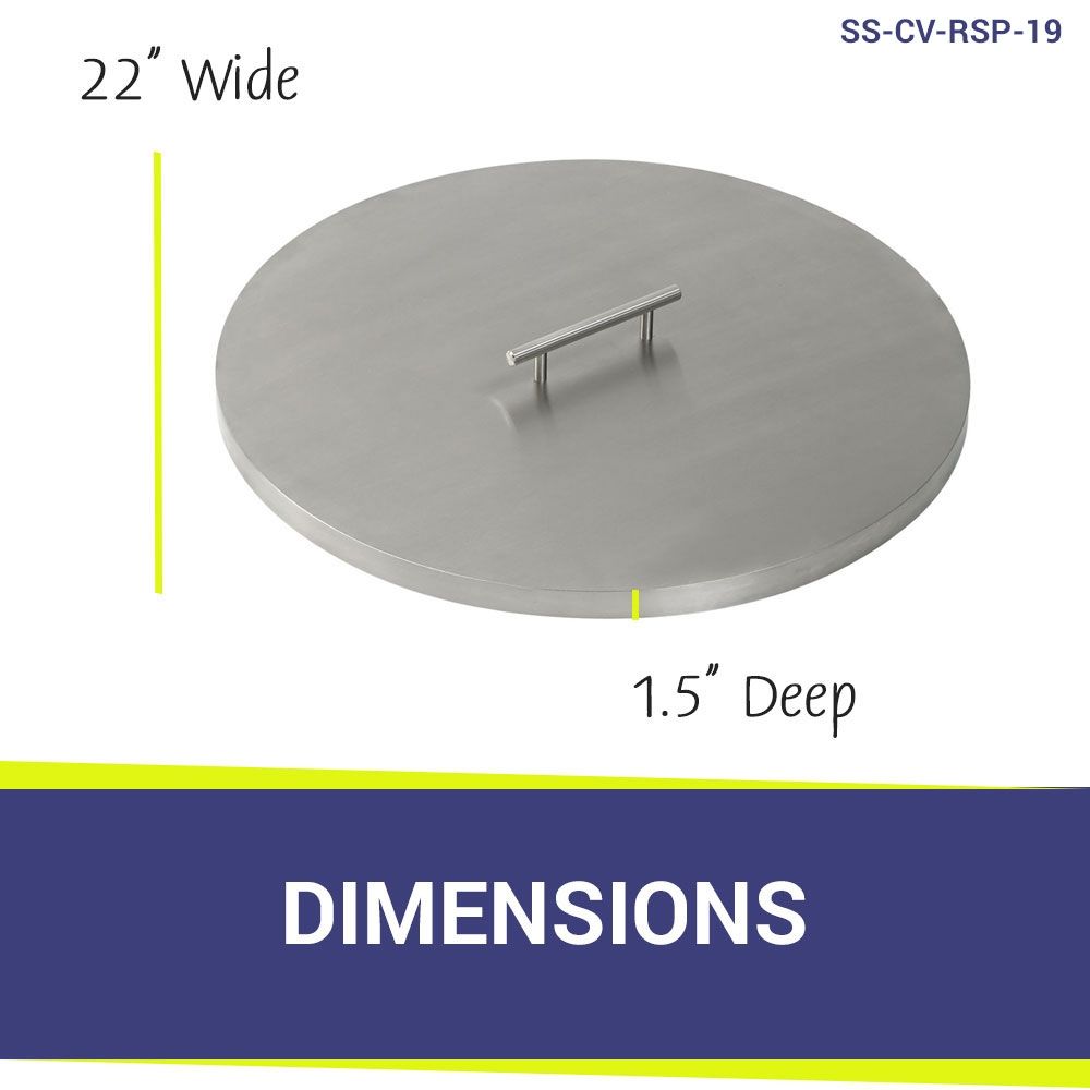 American Fire Products Round Stainless Steel Drop-In Fire Pit Pan Cover