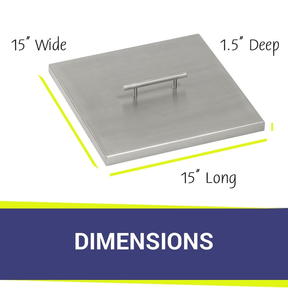 American Fire Products Square Stainless Steel Drop-In Fire Pit Pan Cover