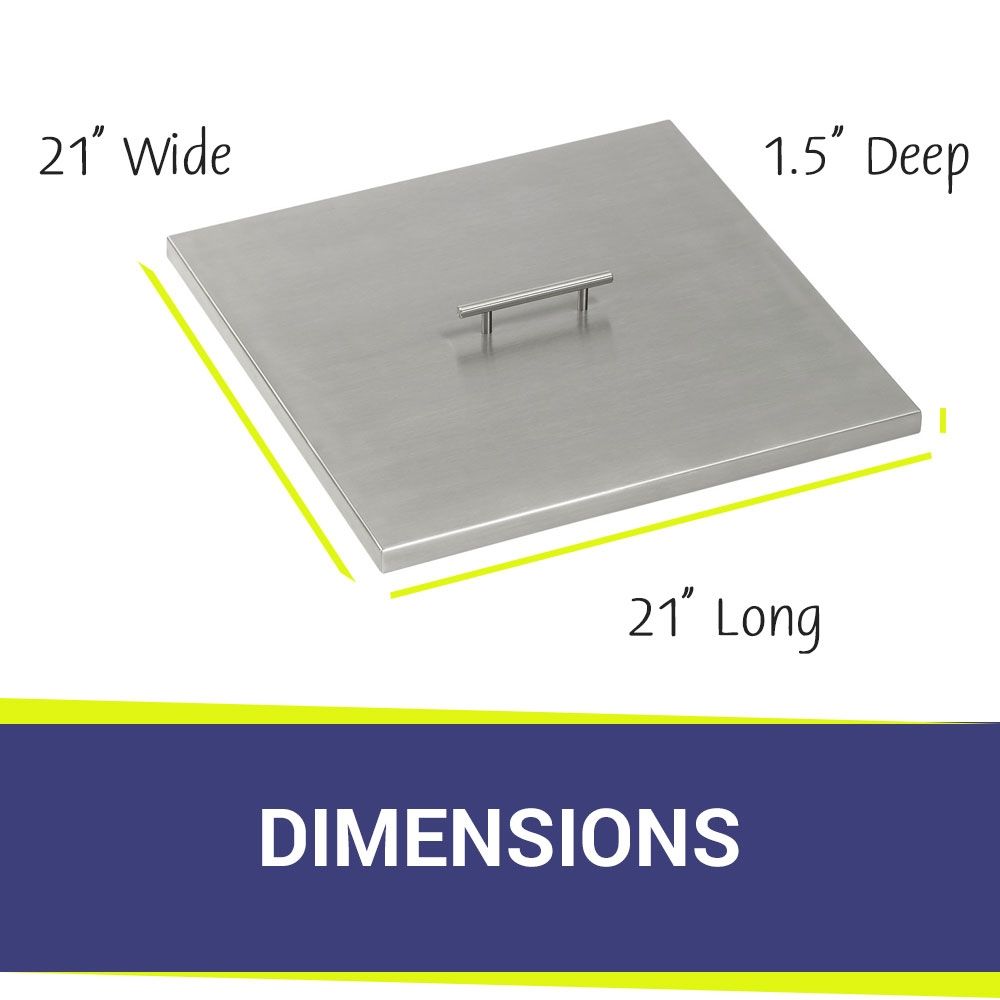 American Fire Products Square Stainless Steel Drop-In Fire Pit Pan Cover