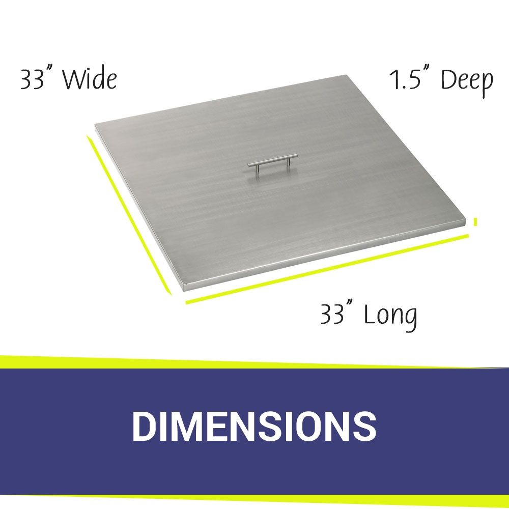 American Fire Products Square Stainless Steel Drop-In Fire Pit Pan Cover
