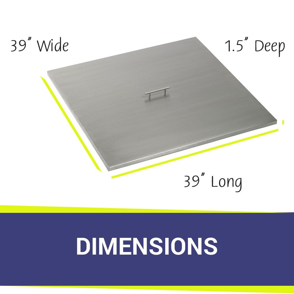 American Fire Products Square Stainless Steel Drop-In Fire Pit Pan Cover