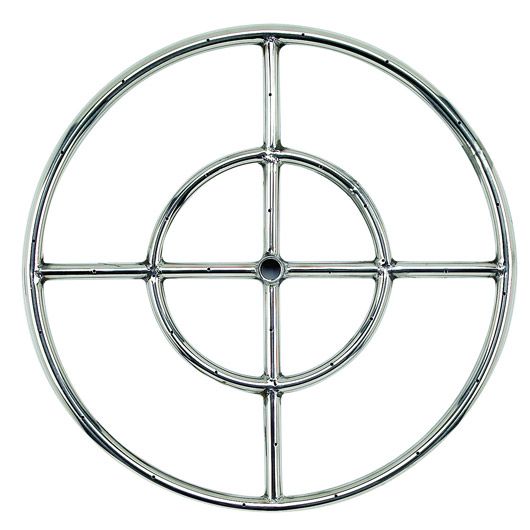 American Fire Products 18" Double-Ring Stainless Steel Fire Pit Burner with 1/2" Inlet