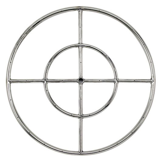 American Fire Products 24" Double-Ring Stainless Steel Fire Pit Burner with 1/2" Inlet