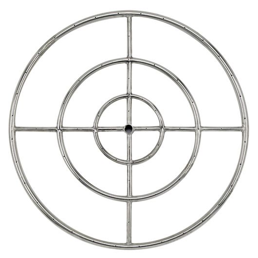 American Fire Products 30" Triple-Ring Stainless Steel Fire Pit Burner with 3/4" Inlet