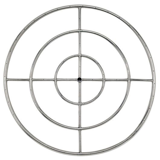 American Fire Products 36" Triple-Ring Stainless Steel Fire Pit Burner with 3/4" Inlet
